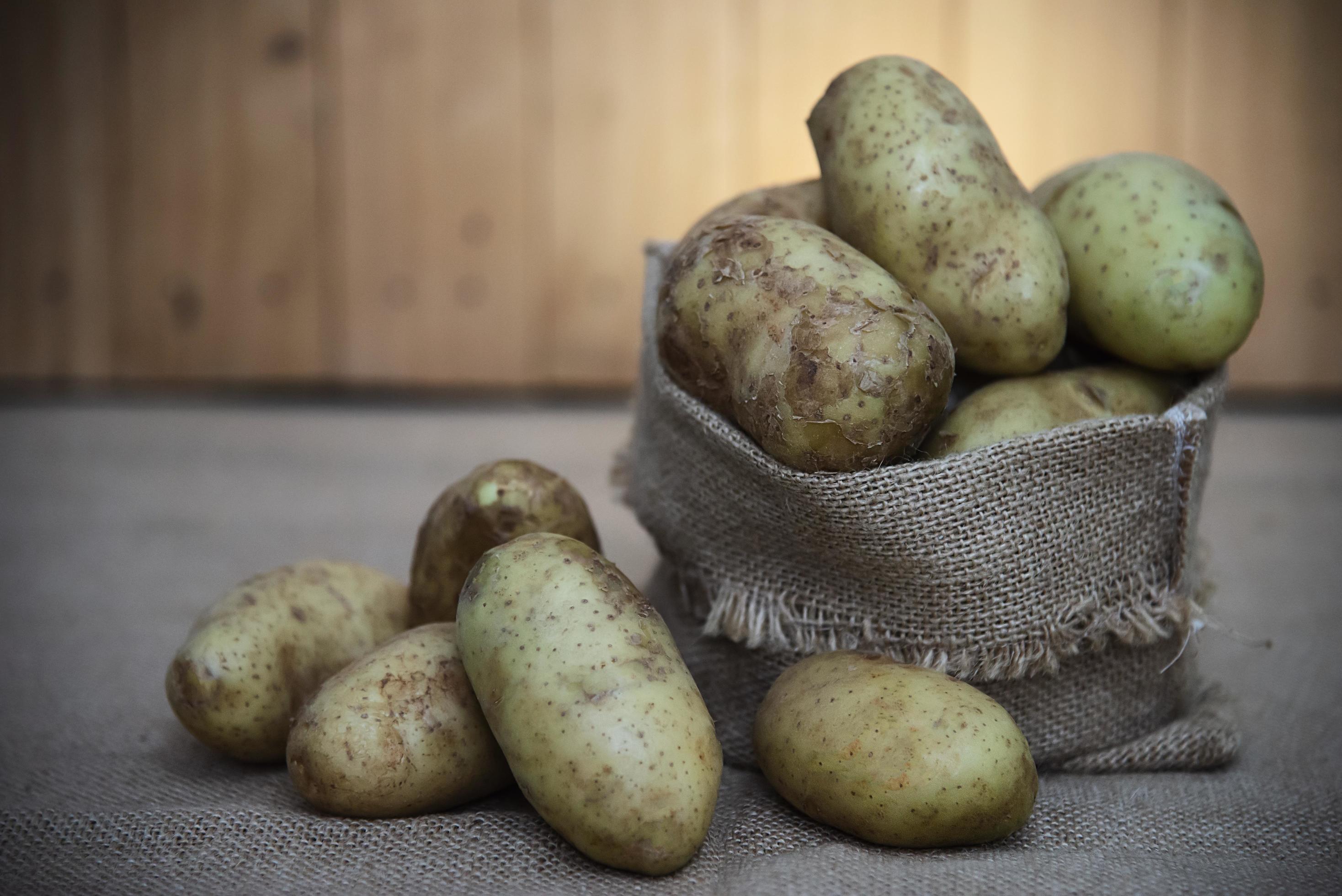 Fresh potato in kitchen ready to be cooked – fresh vegetable preparing for making food concept Stock Free