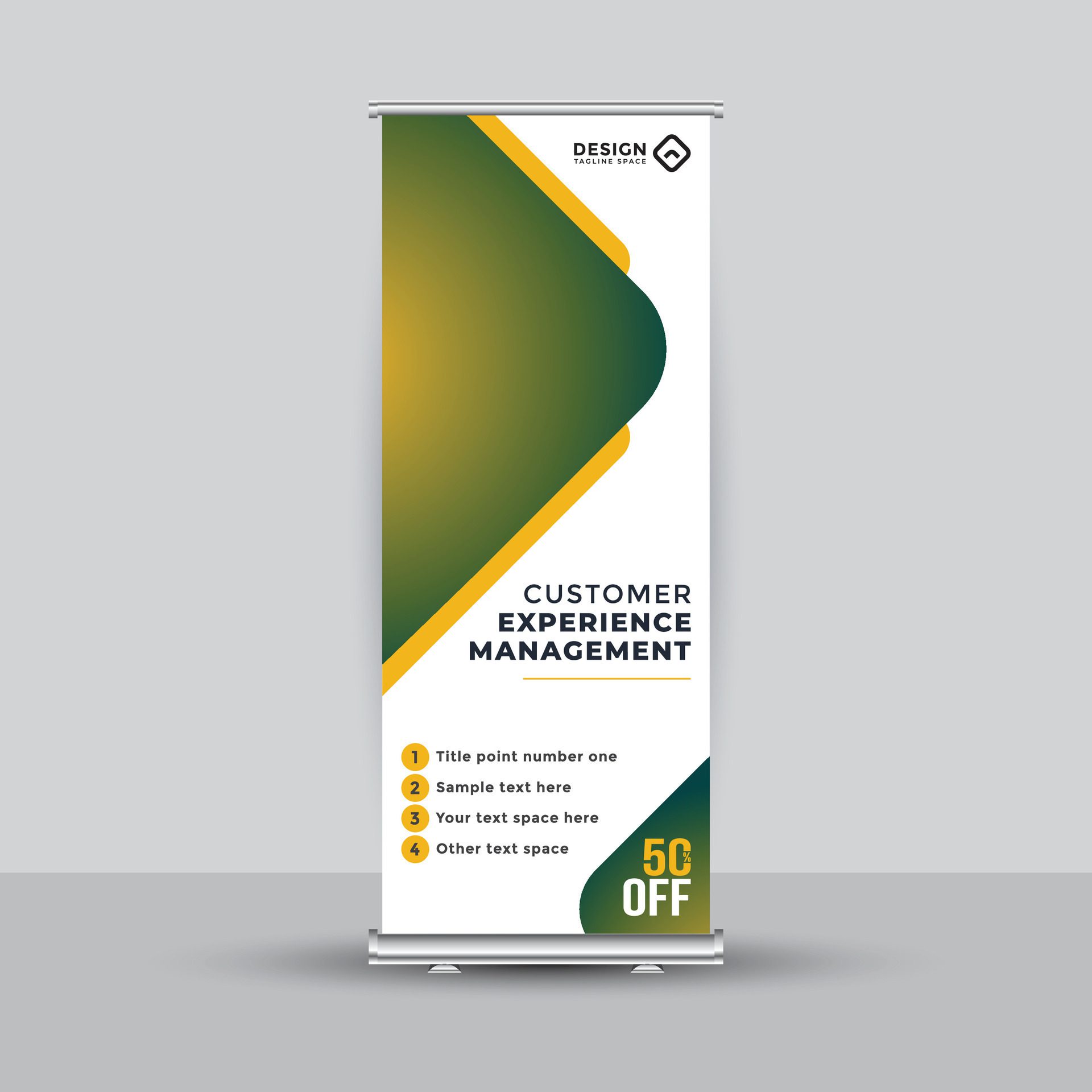 Roll up banner standee template design Free Vector