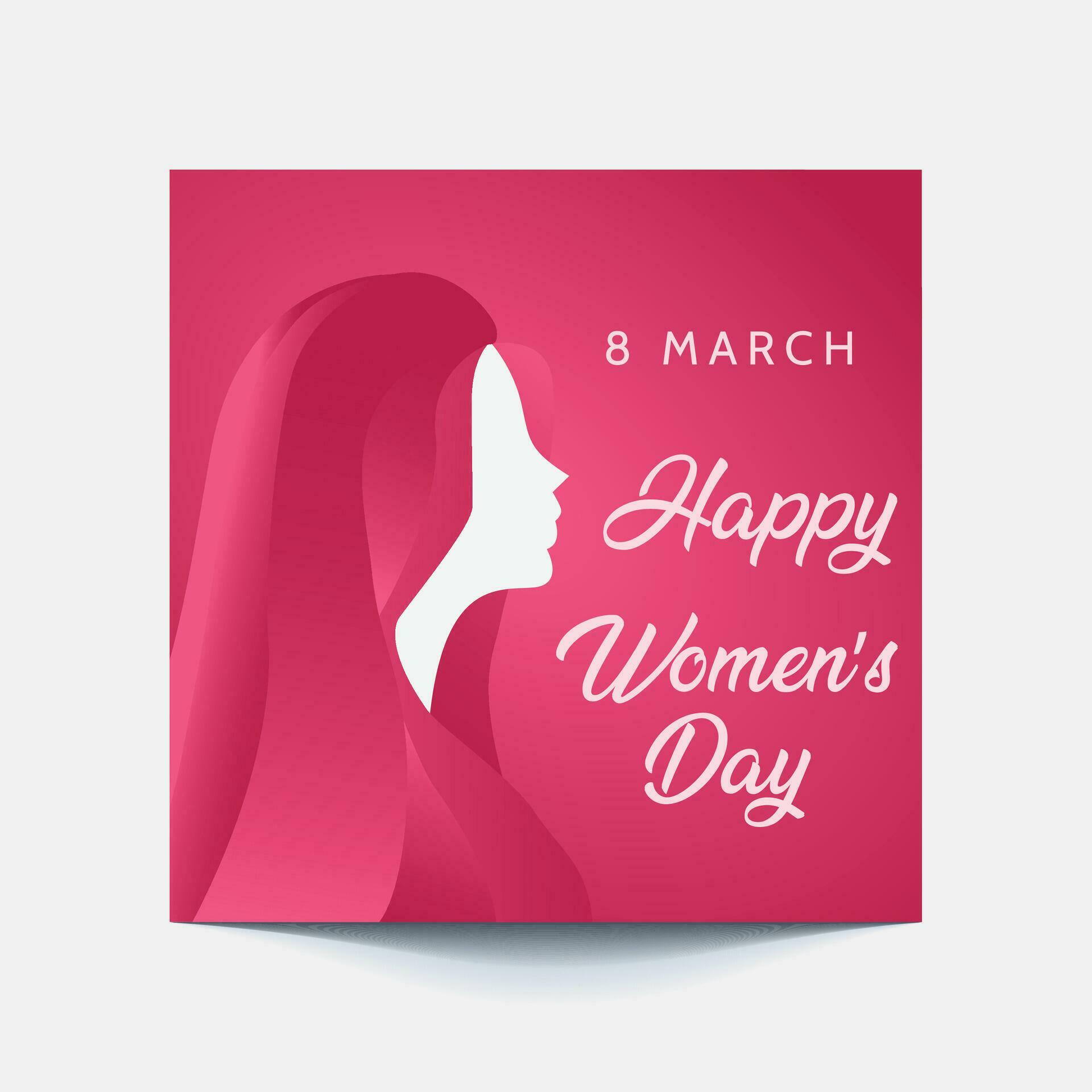 International Women’s Day 8 march with frame of flower and Paper art style. Stock Free