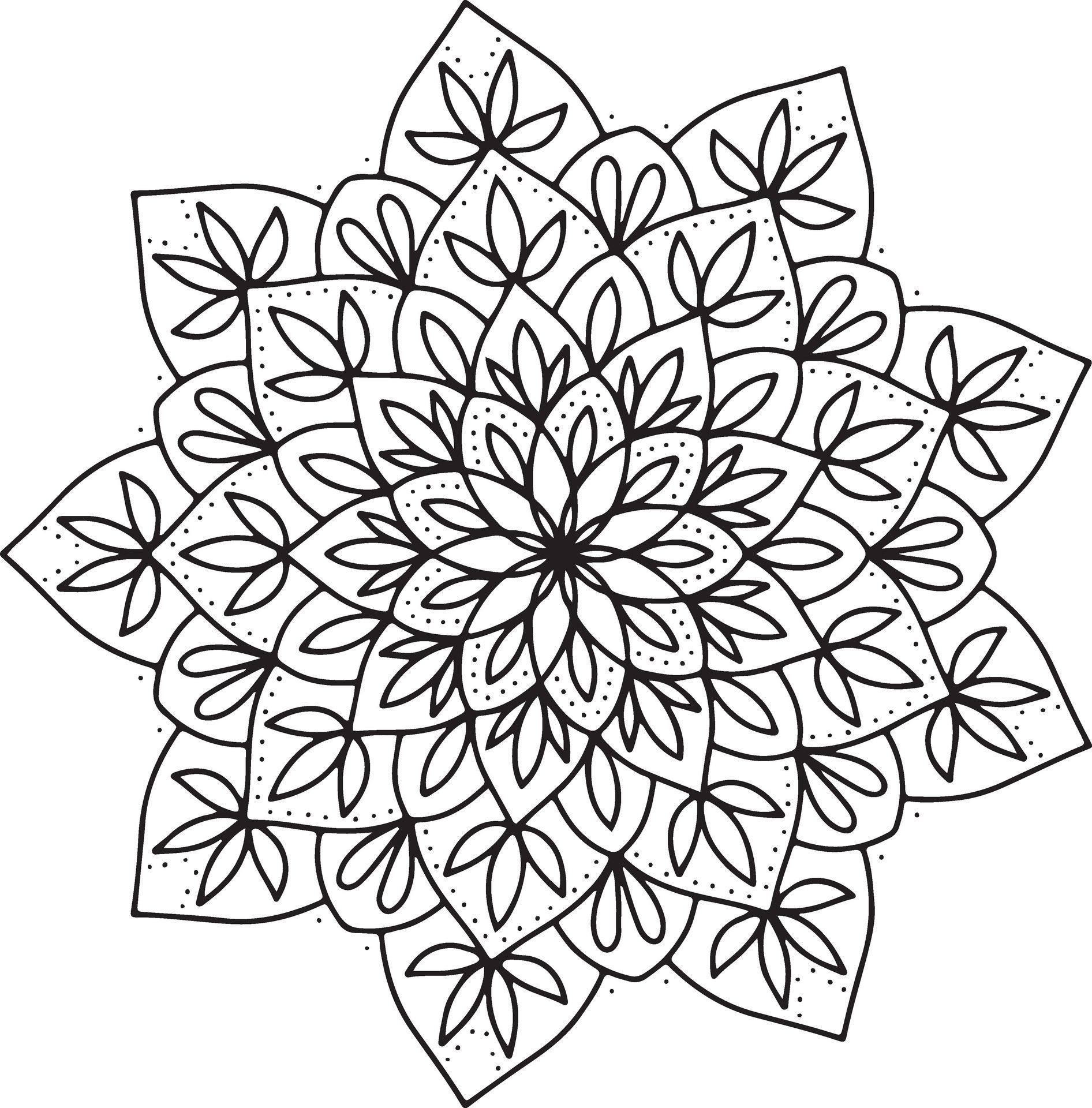 Circular pattern in form of mandala for Henna, Mehndi, tattoo, decoration. Decorative ornament in ethnic oriental style. Coloring book page. Free Vector