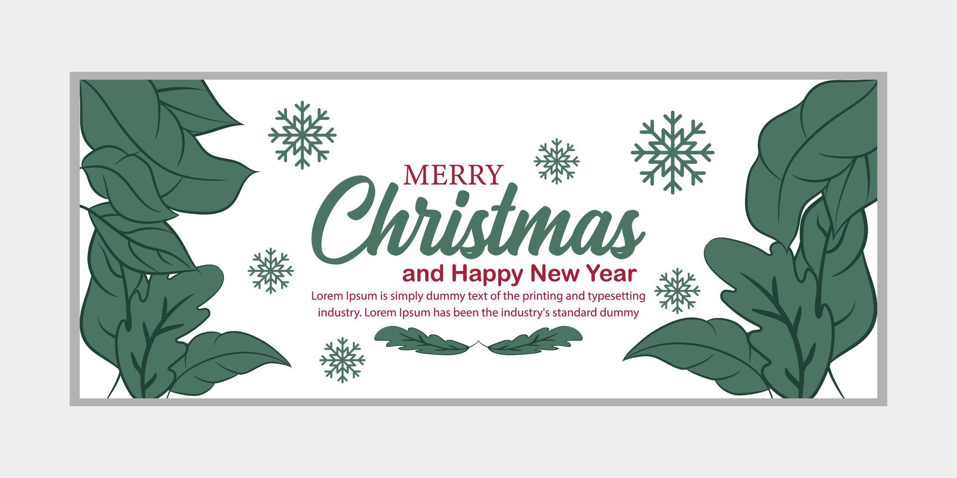 merry christmas banner set and happy new year banner, social media cover and web banner Free Vector