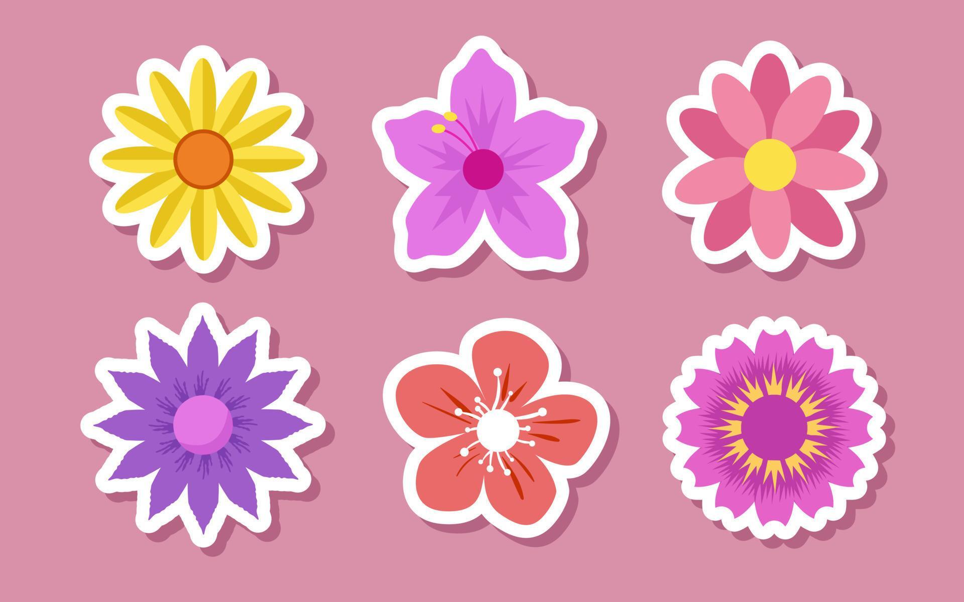 Flower spring sticker Stock Free