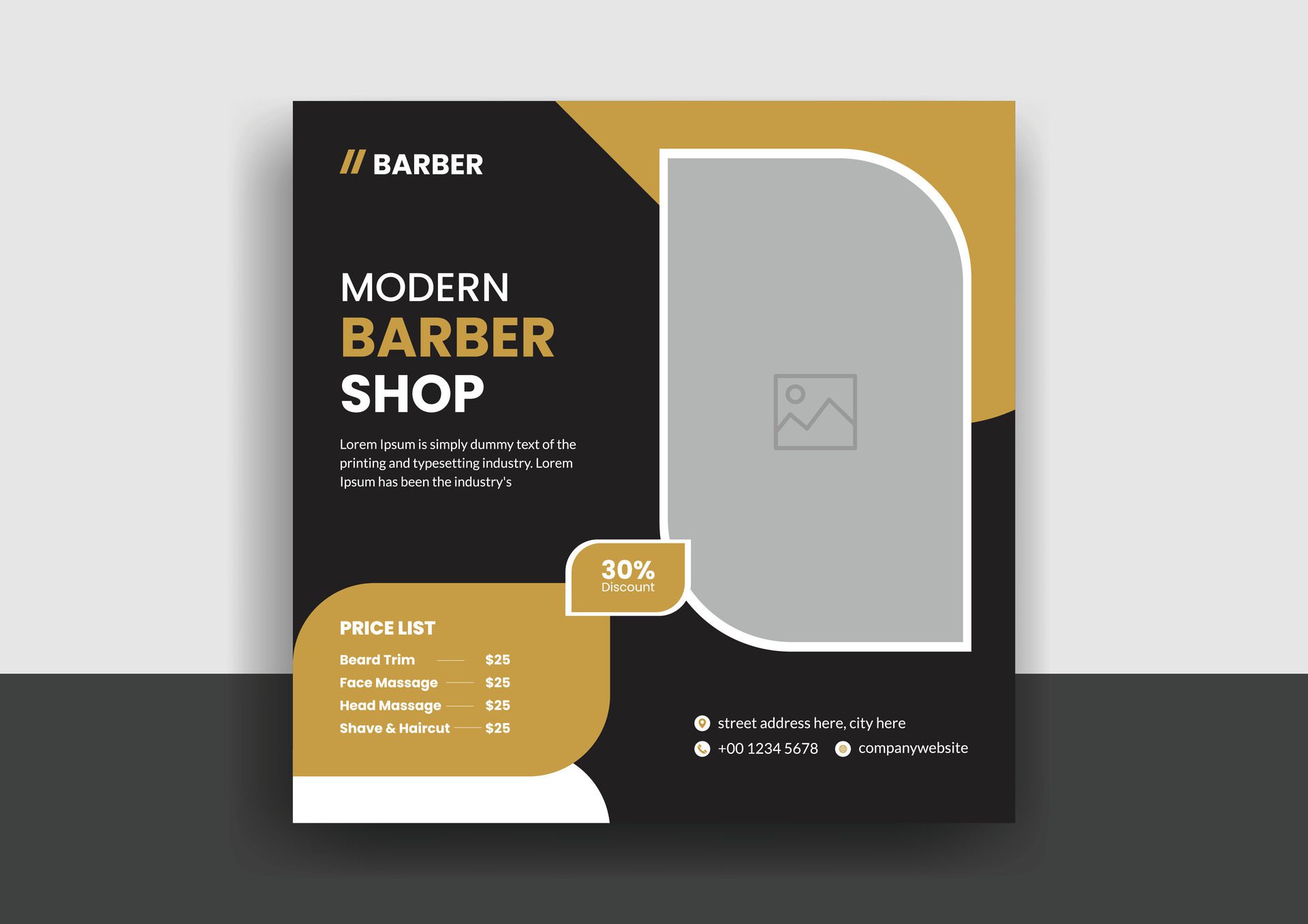 Barber shop hair salon social media post template. beauty spa business web banner design Free Vector