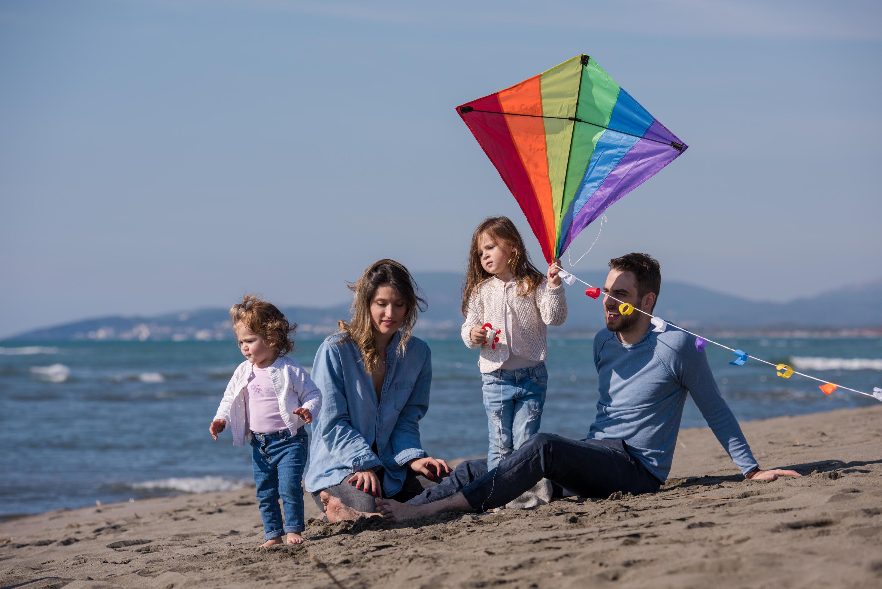 happy family enjoying vecation during autumn day Stock Free