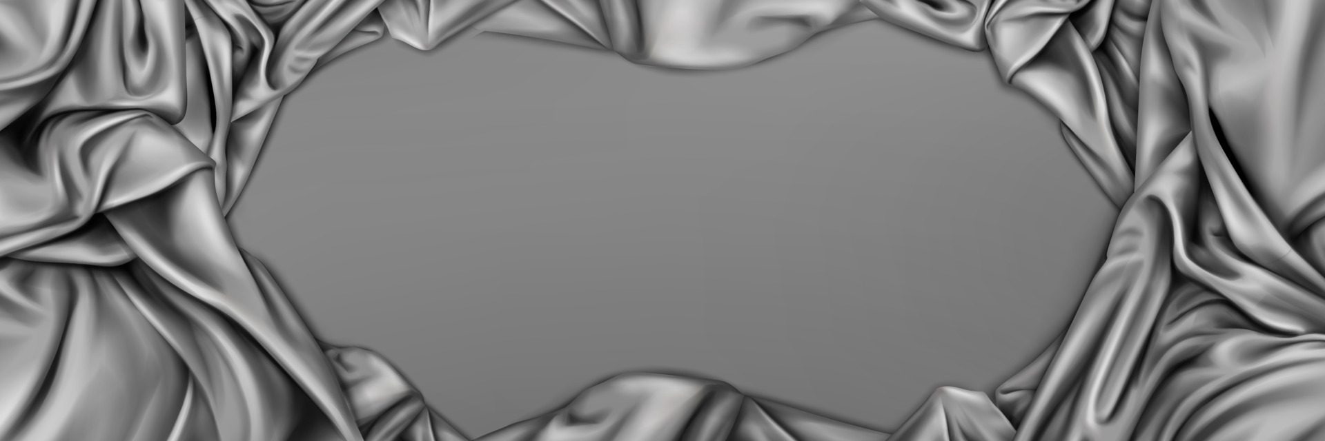 Luxury silver silk fabric banner top view scene Free Vector