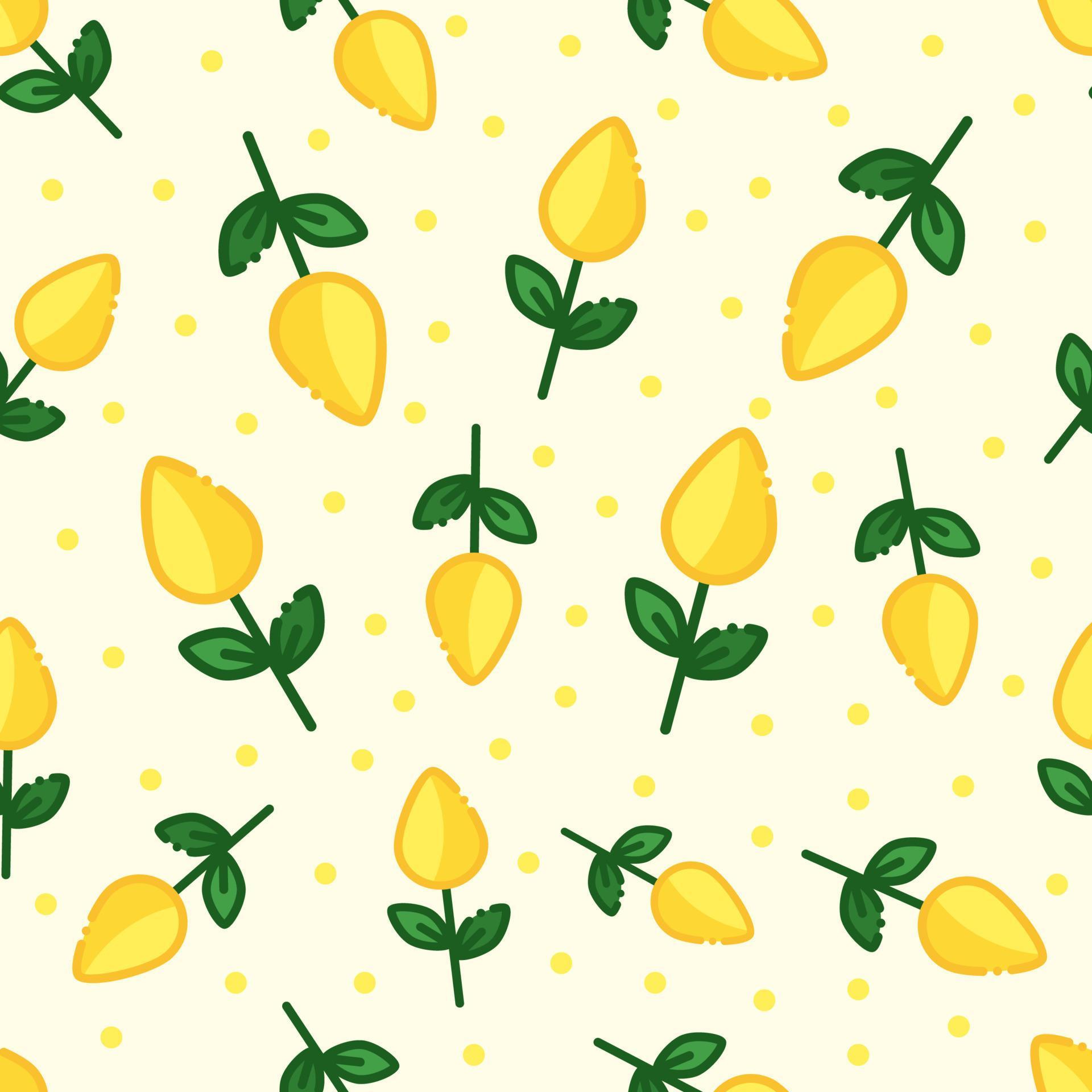 cute seamless pattern yellow flower Stock Free