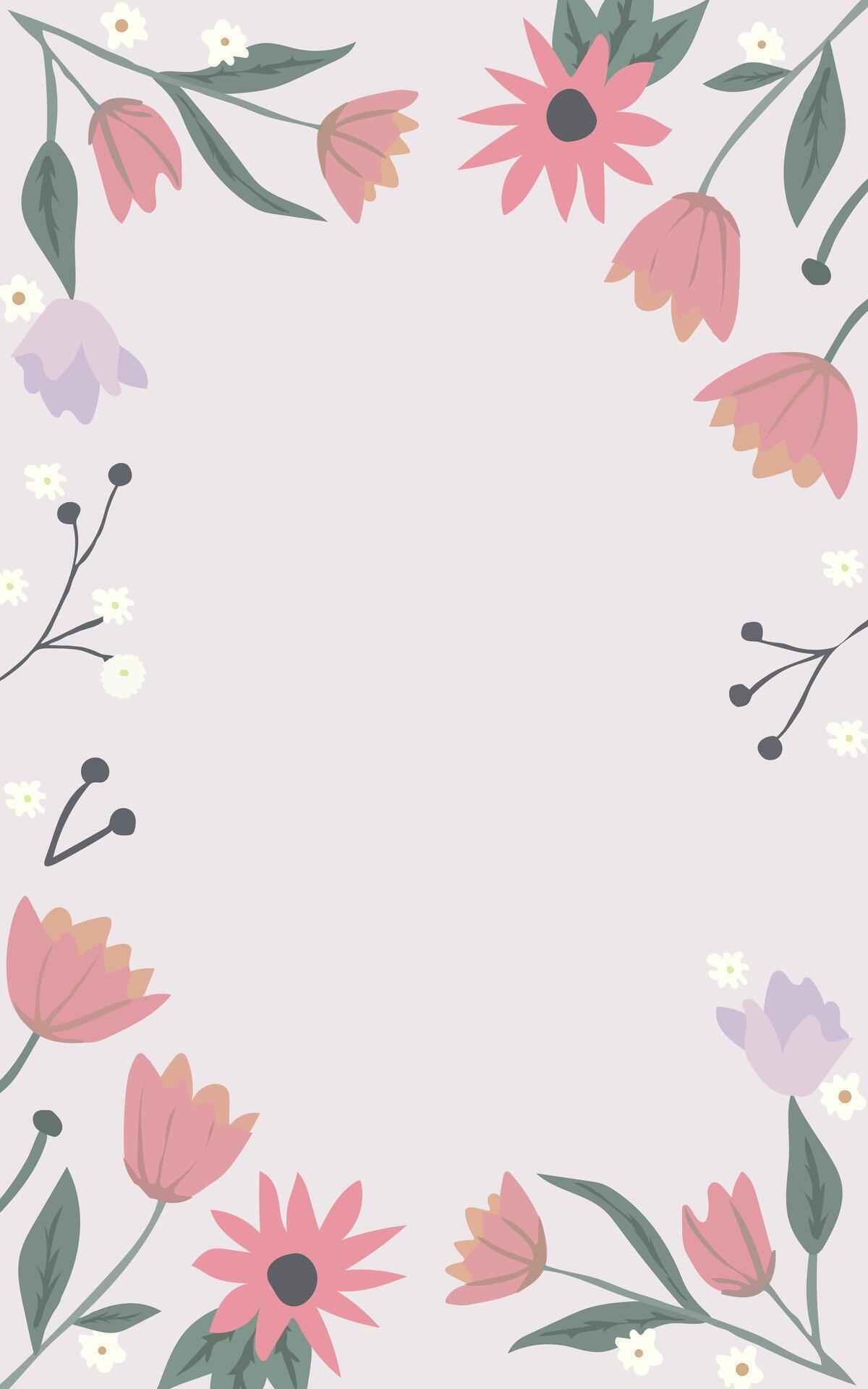 Abstract Background with flowers and bagde Stock Free