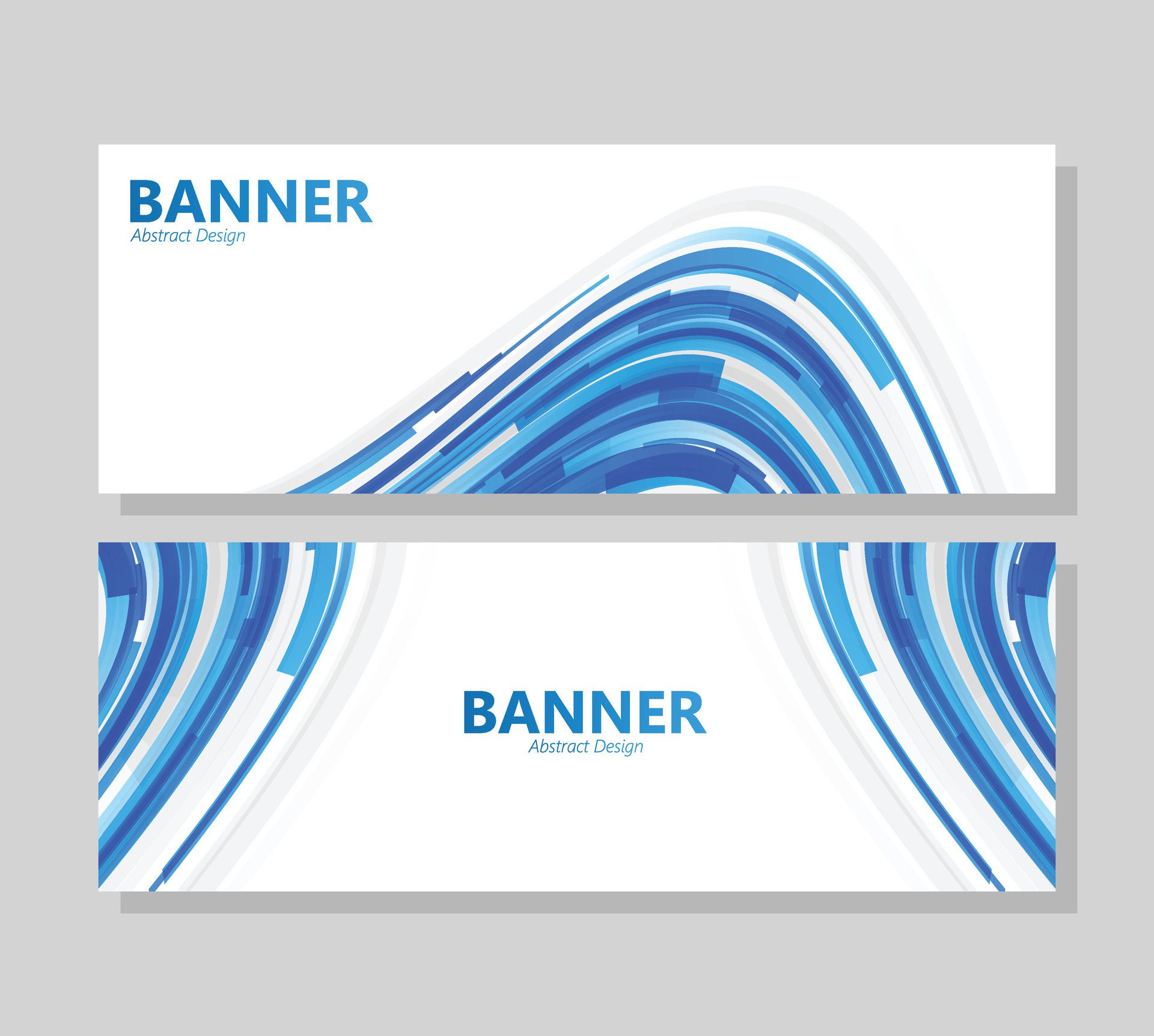 Blue abstract wave banner design Free Vector