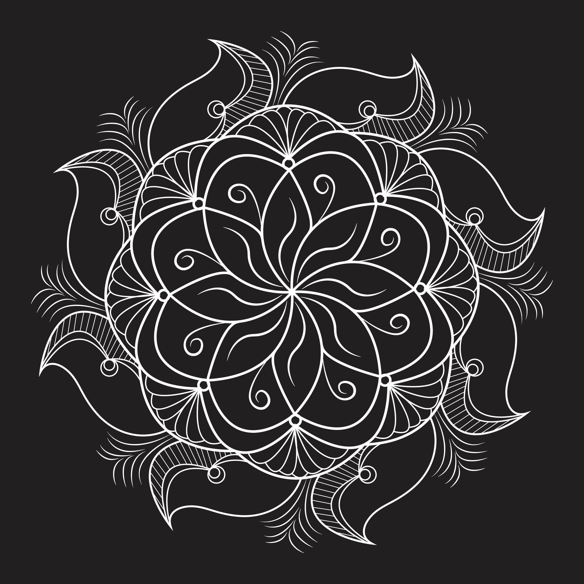 Easy circle mandala unique flower floral vector eps mandala patterns for free download Free Vector