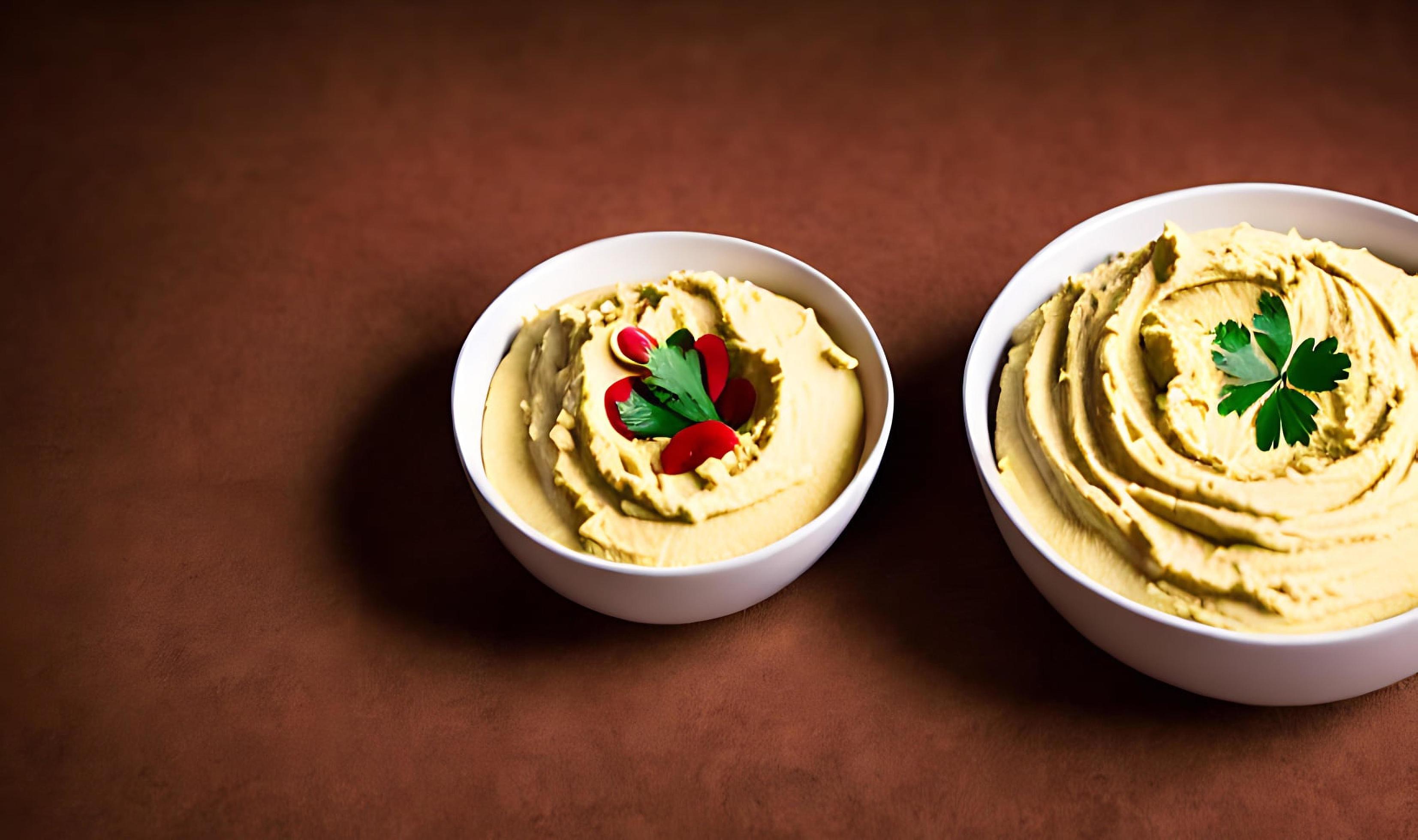 Healthy food. Traditional freshly made organic hummus. Stock Free