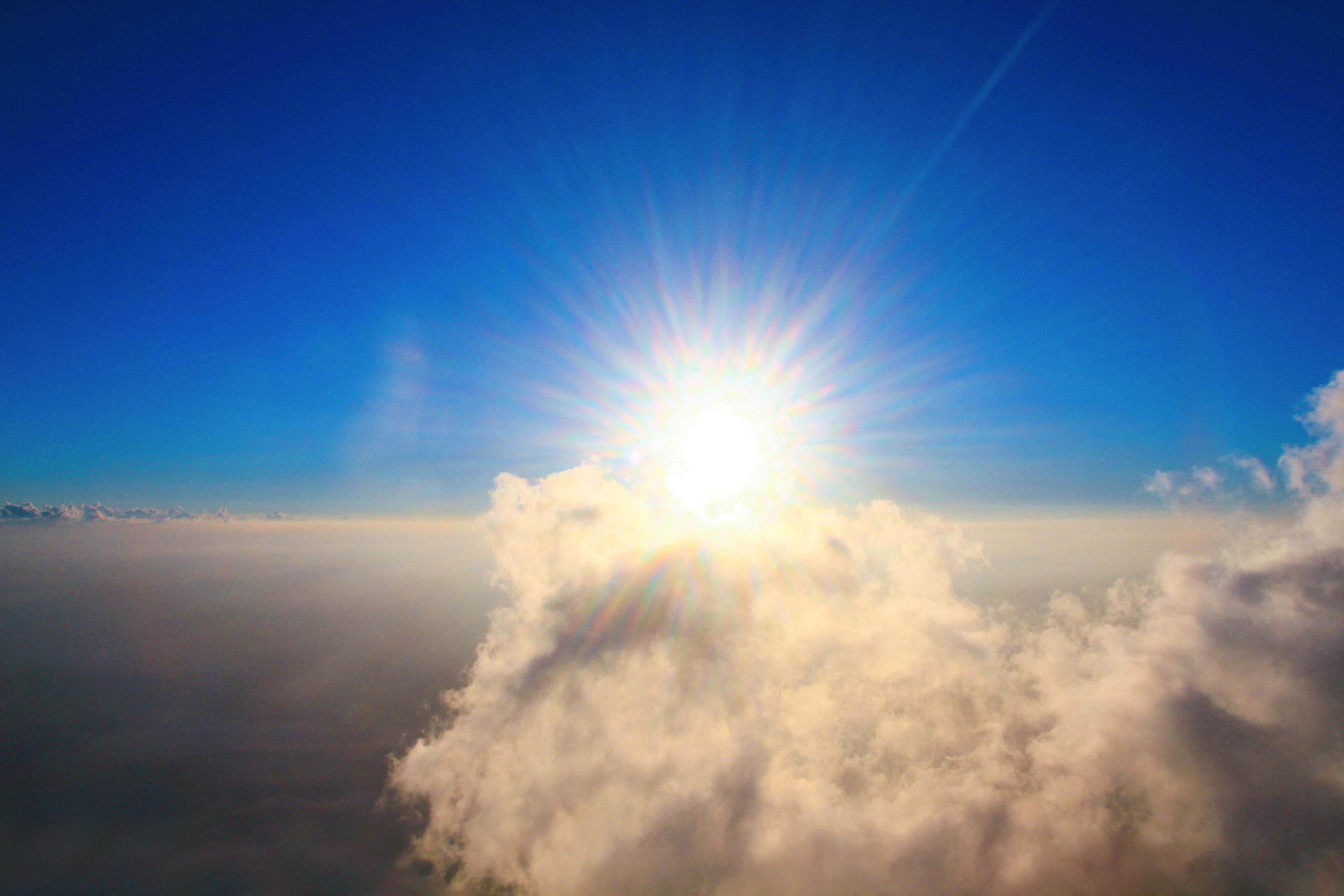 Golden light with sunrise in morning on the sky and cloud .Fog cover the jungle hill in Thailand Stock Free