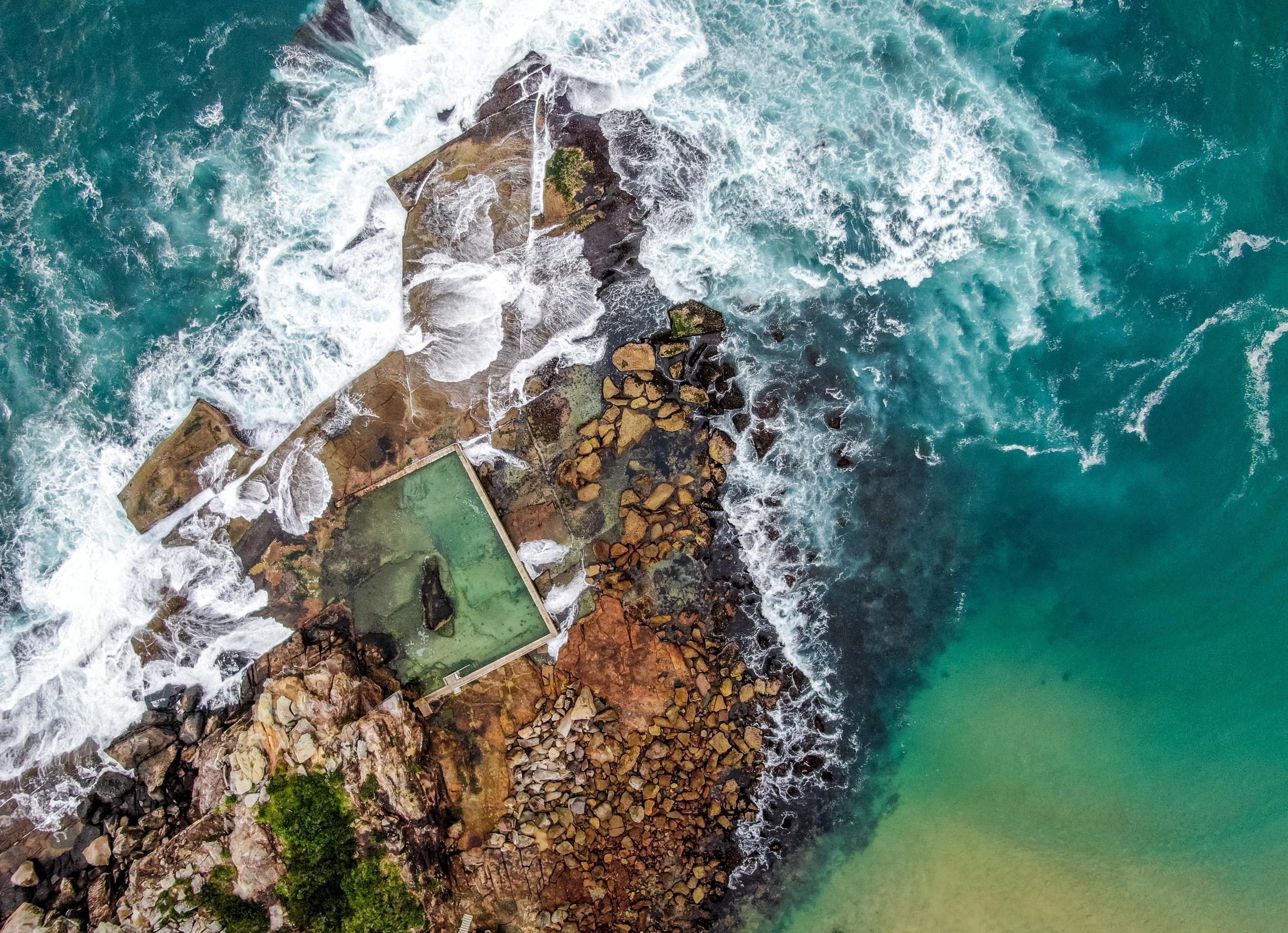 Aerial view of an island Stock Free