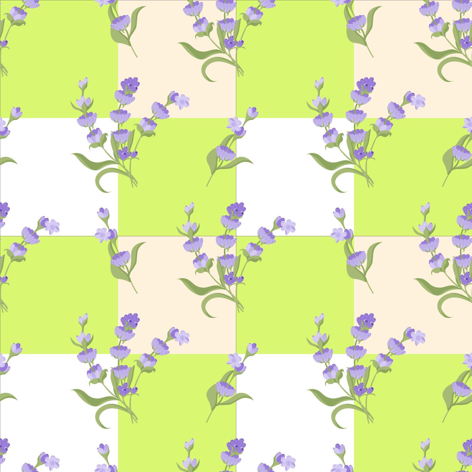 A sprig of lavender. Purple flower. Seamless pattern. illustration. Stock Free