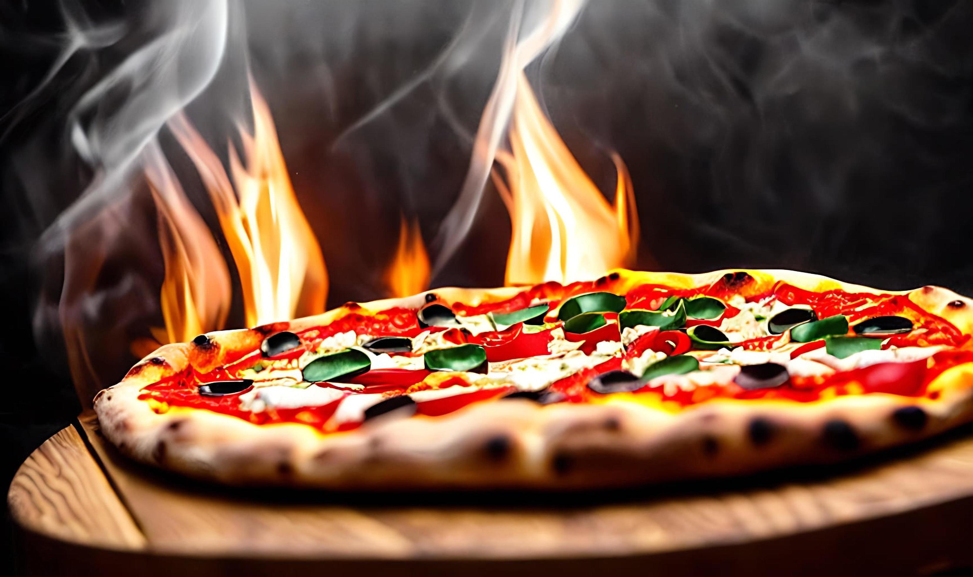 Pizza. Traditional Italian cuisine fast food. Stock Free