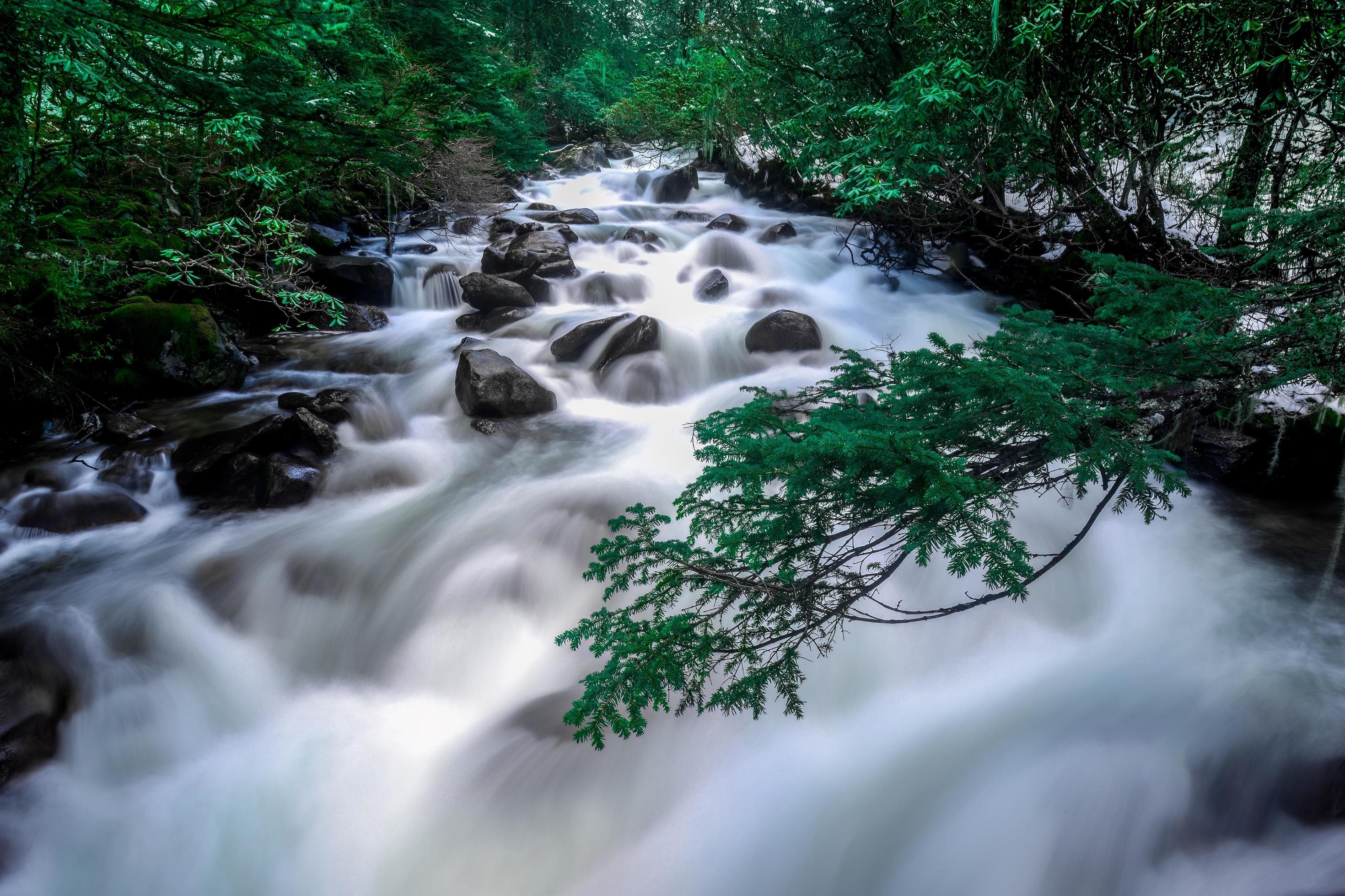 Spectacular scenery in the high mountains of western Sichuan, China, with different seasons Stock Free