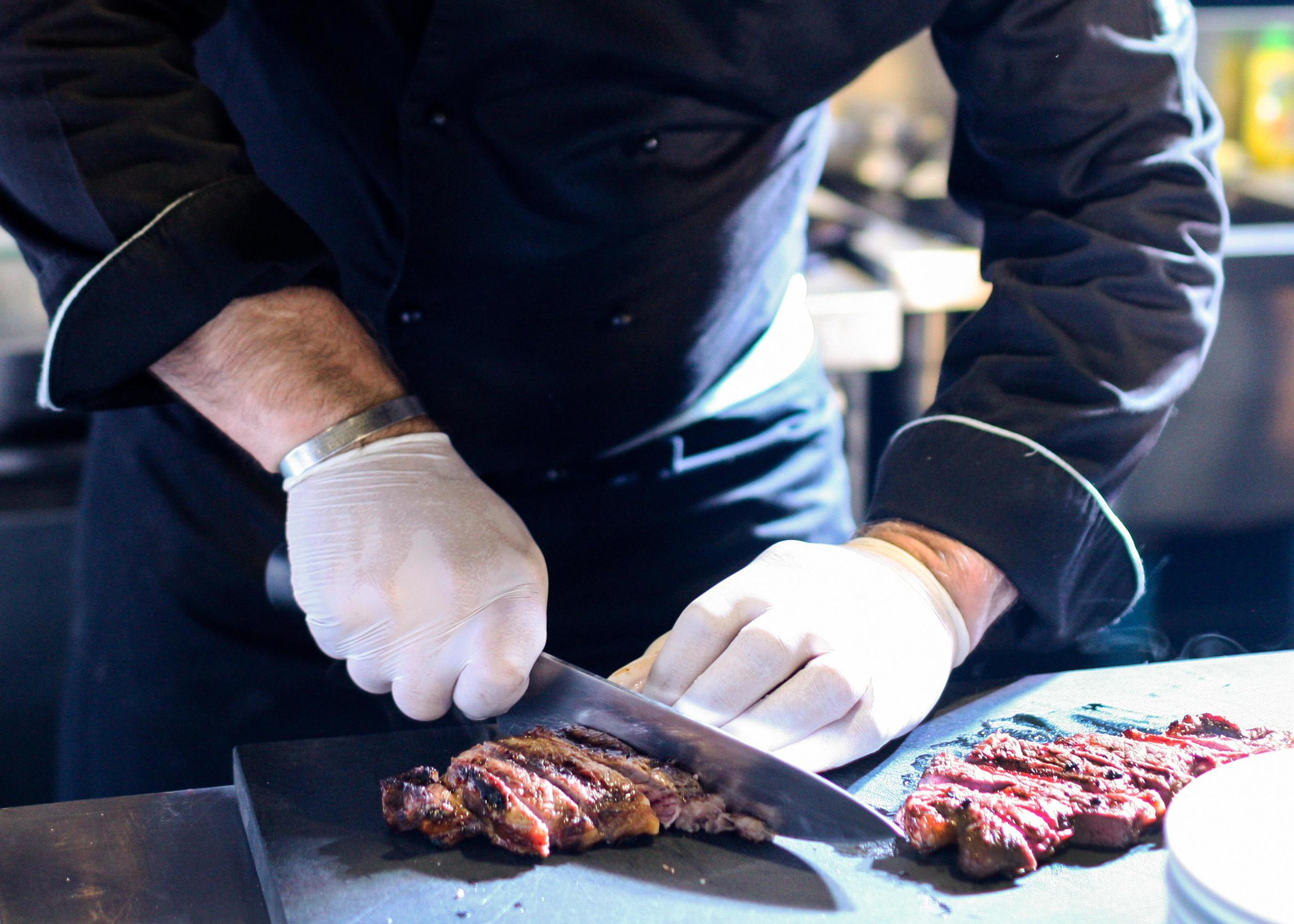 Chef preparing food, meal, in the kitchen, chef cooking Stock Free