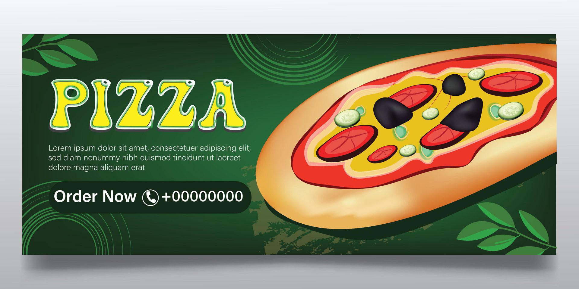 Pizza and fast food banner design Free Vector