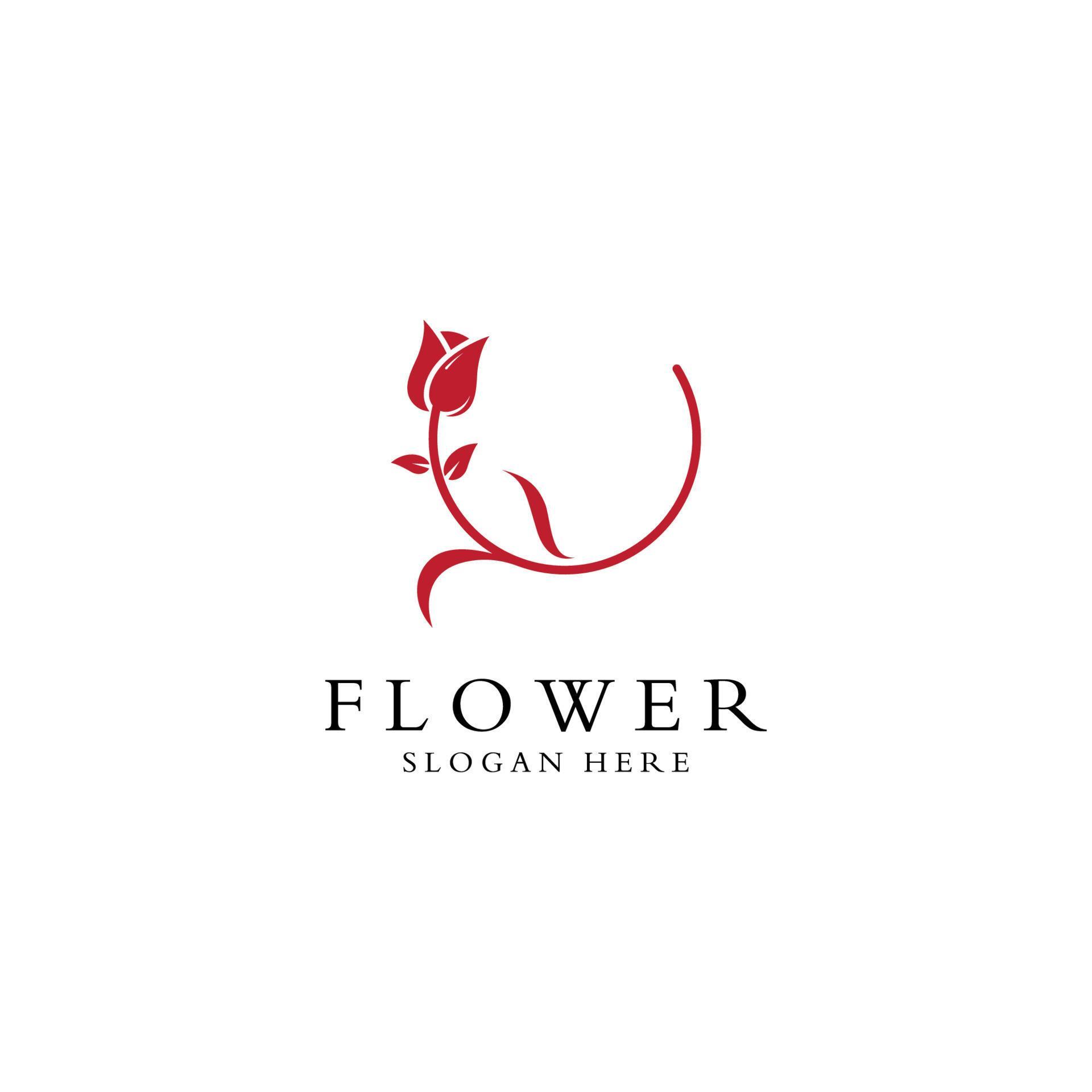 Logos of flowers, roses, lotus flowers, and other types of flowers. By using the design concept of a vector illustration template. Stock Free