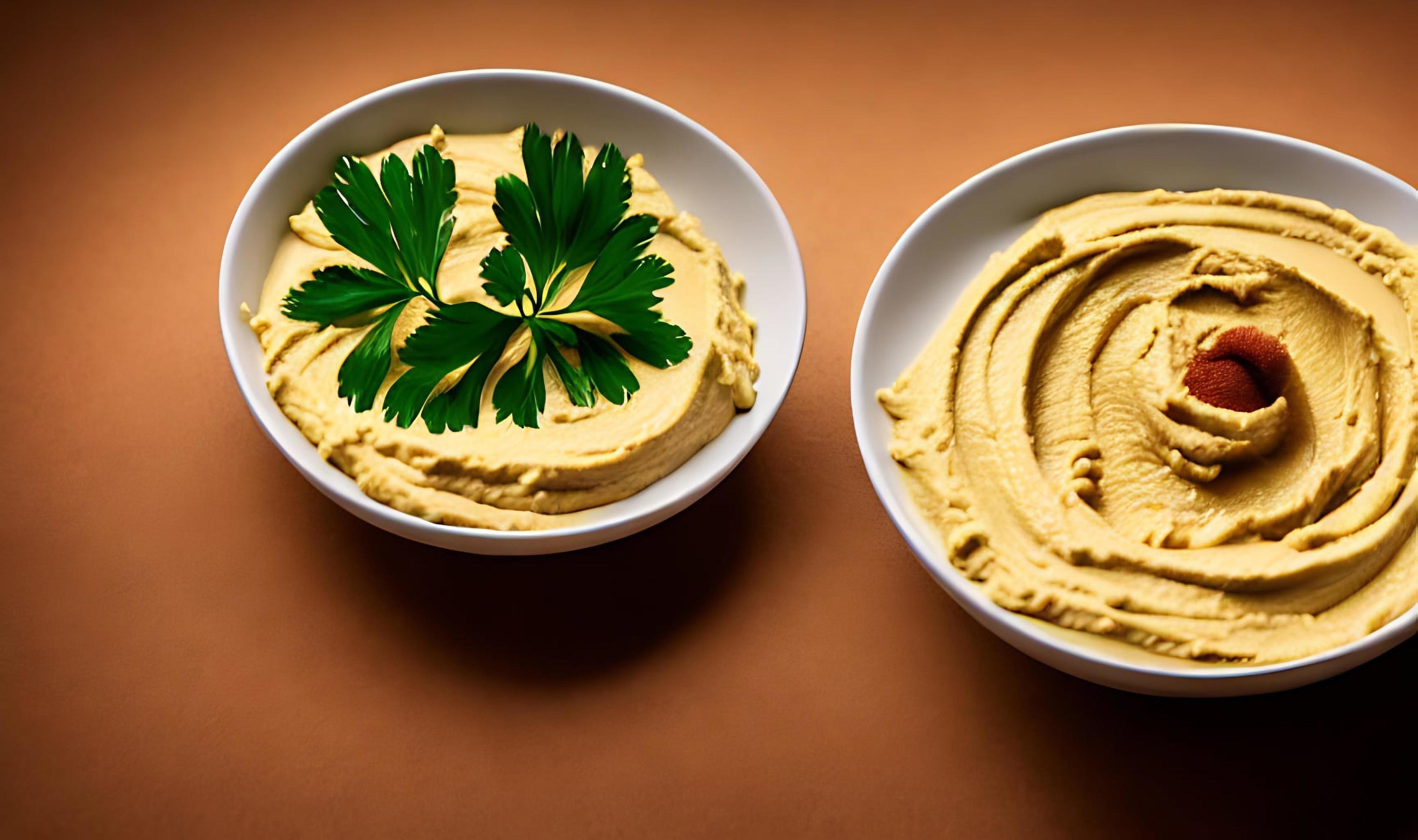 Healthy food. Traditional freshly made organic hummus. Stock Free