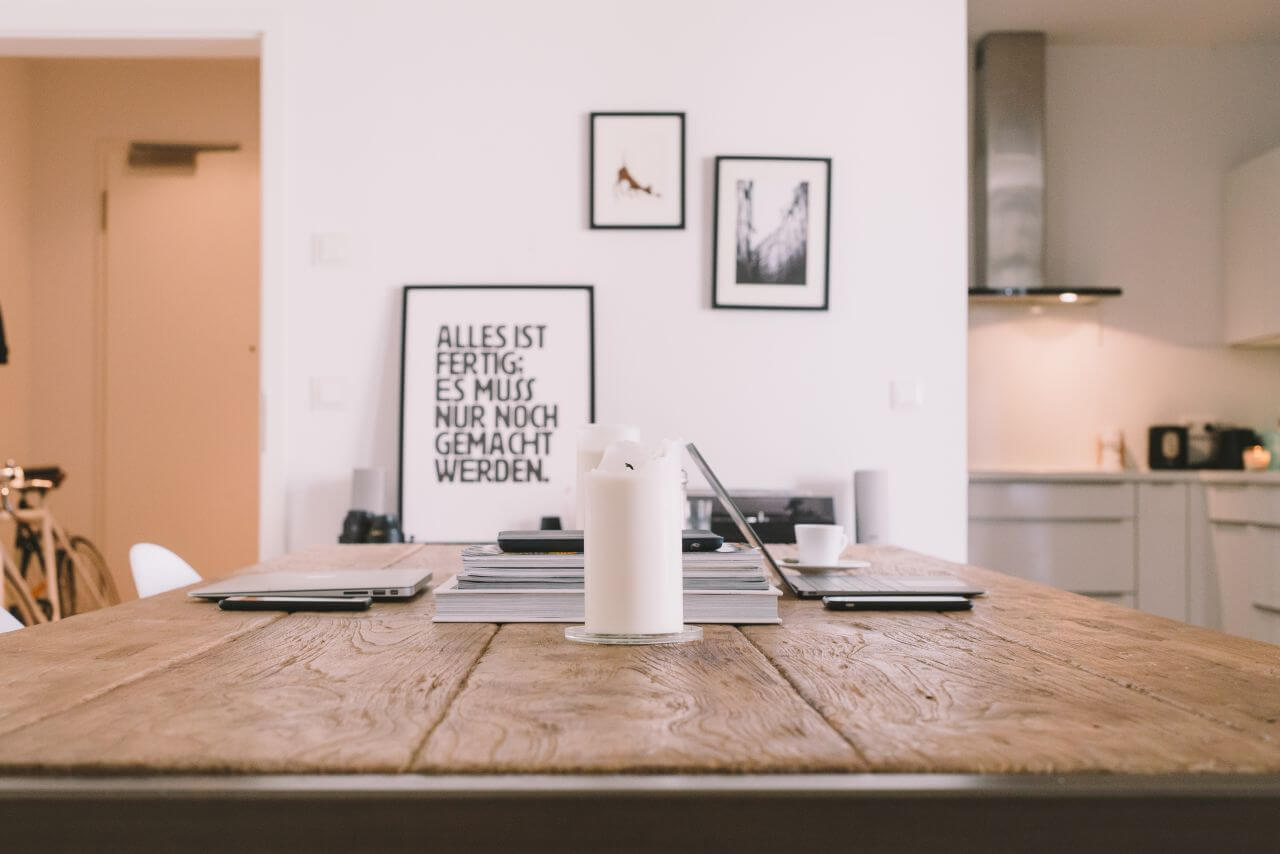 Minimal Desk Office White Stock Free