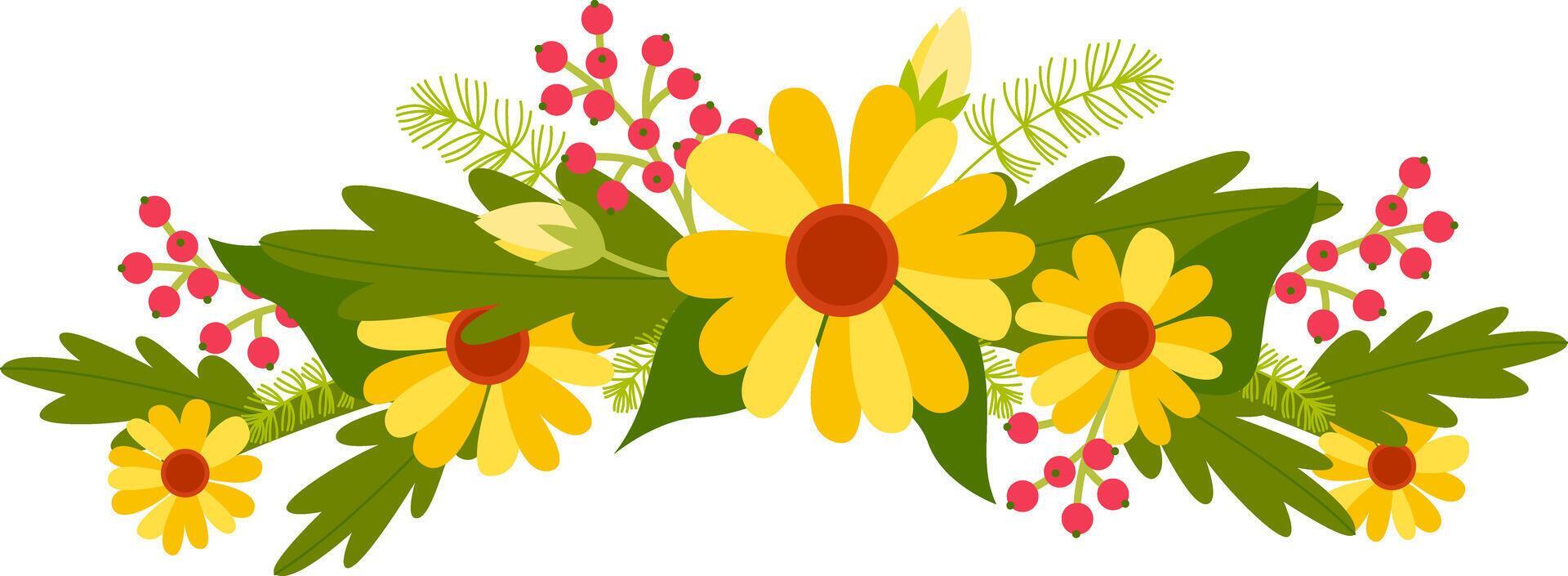 flower bouquet vivid color illustration Stock Free