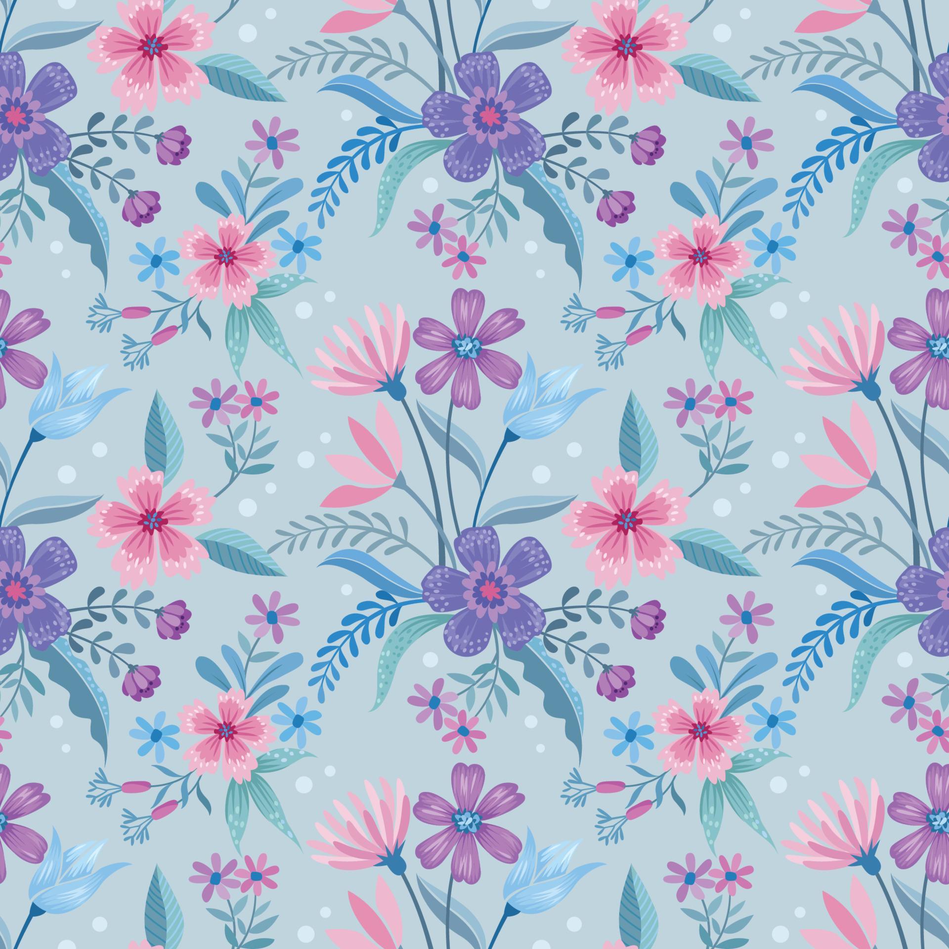 Colorful flowers design in seamless pattern. Stock Free