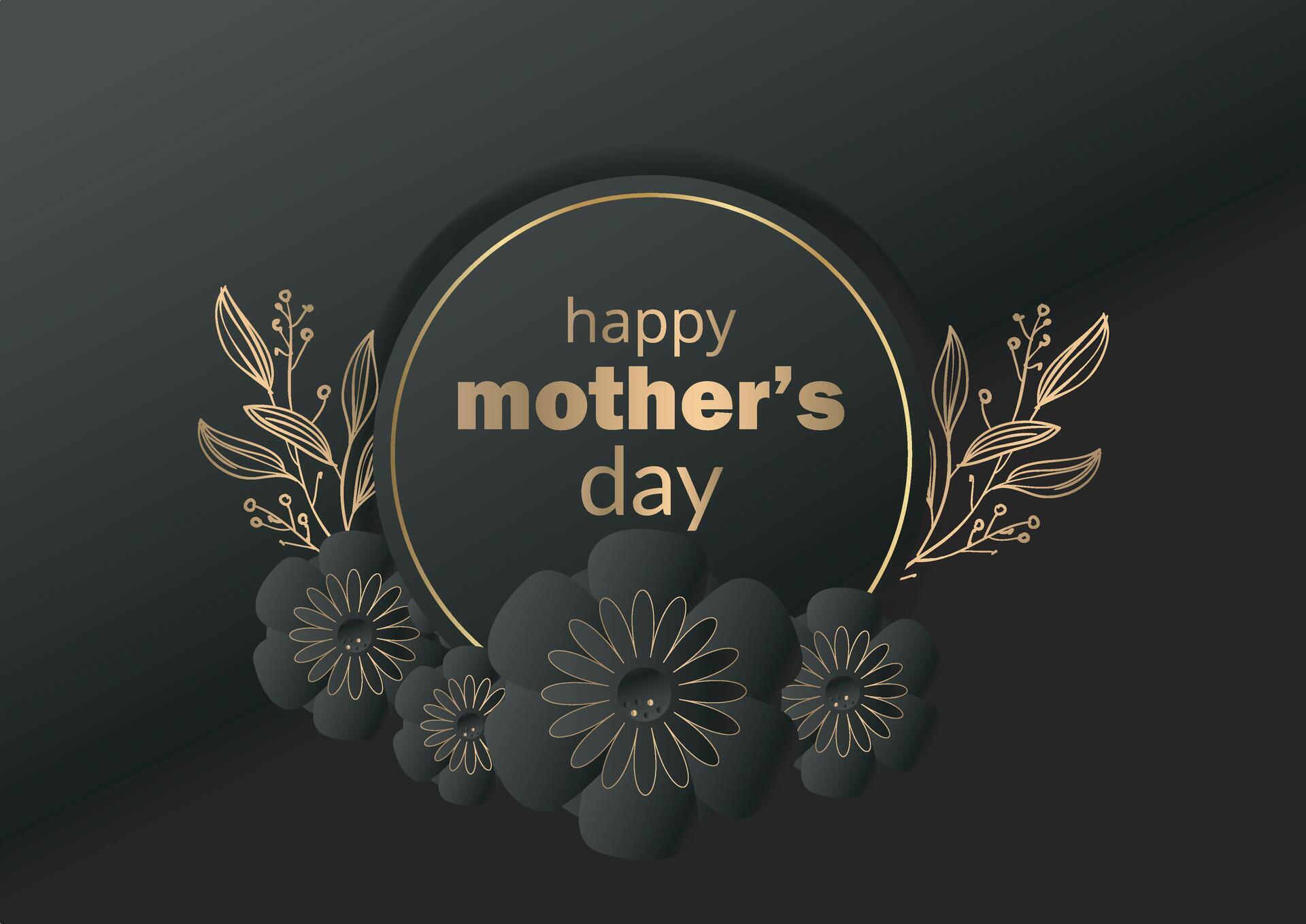 Happy mothers event day illustration greeting card with text flower abstract background Stock Free