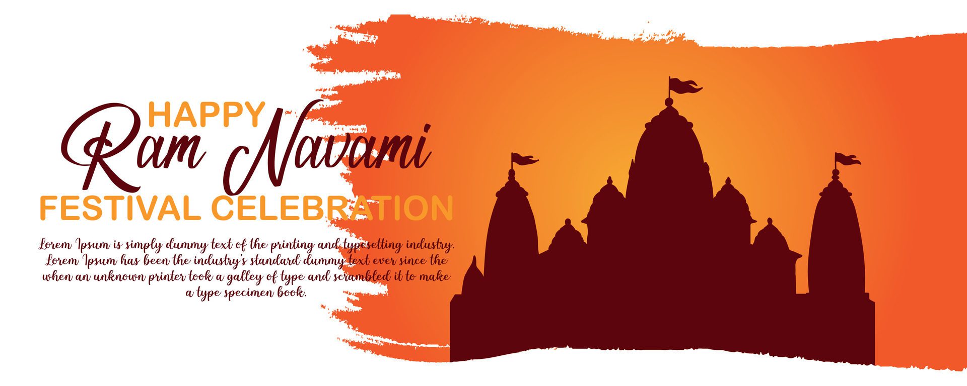 Happy Ram Navami cultural Banner Hindu festival vertical post wishes celebration card Ram Navami celebration background Free Vector