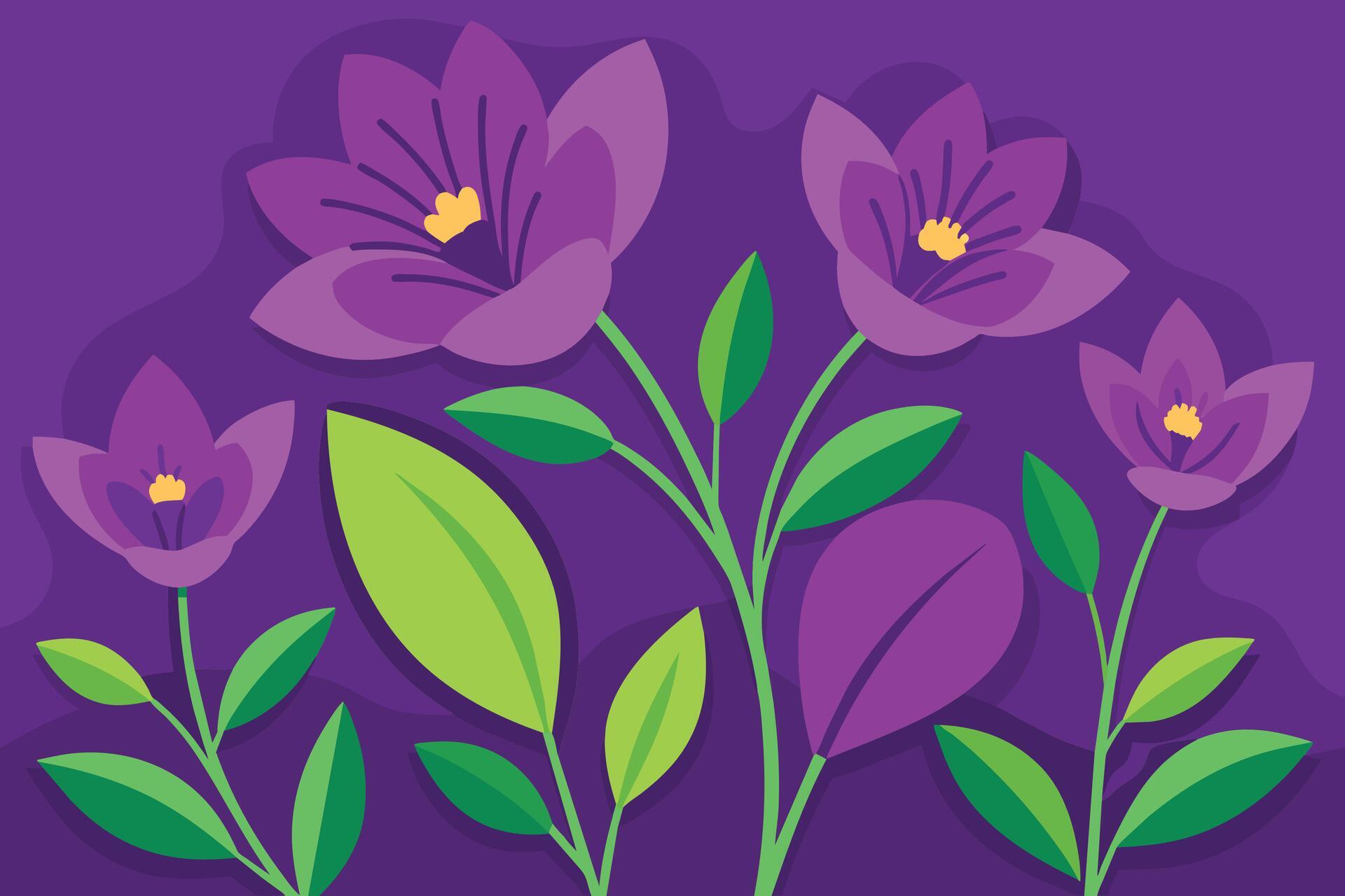 Vector Background with Purple Flowers Stock Free