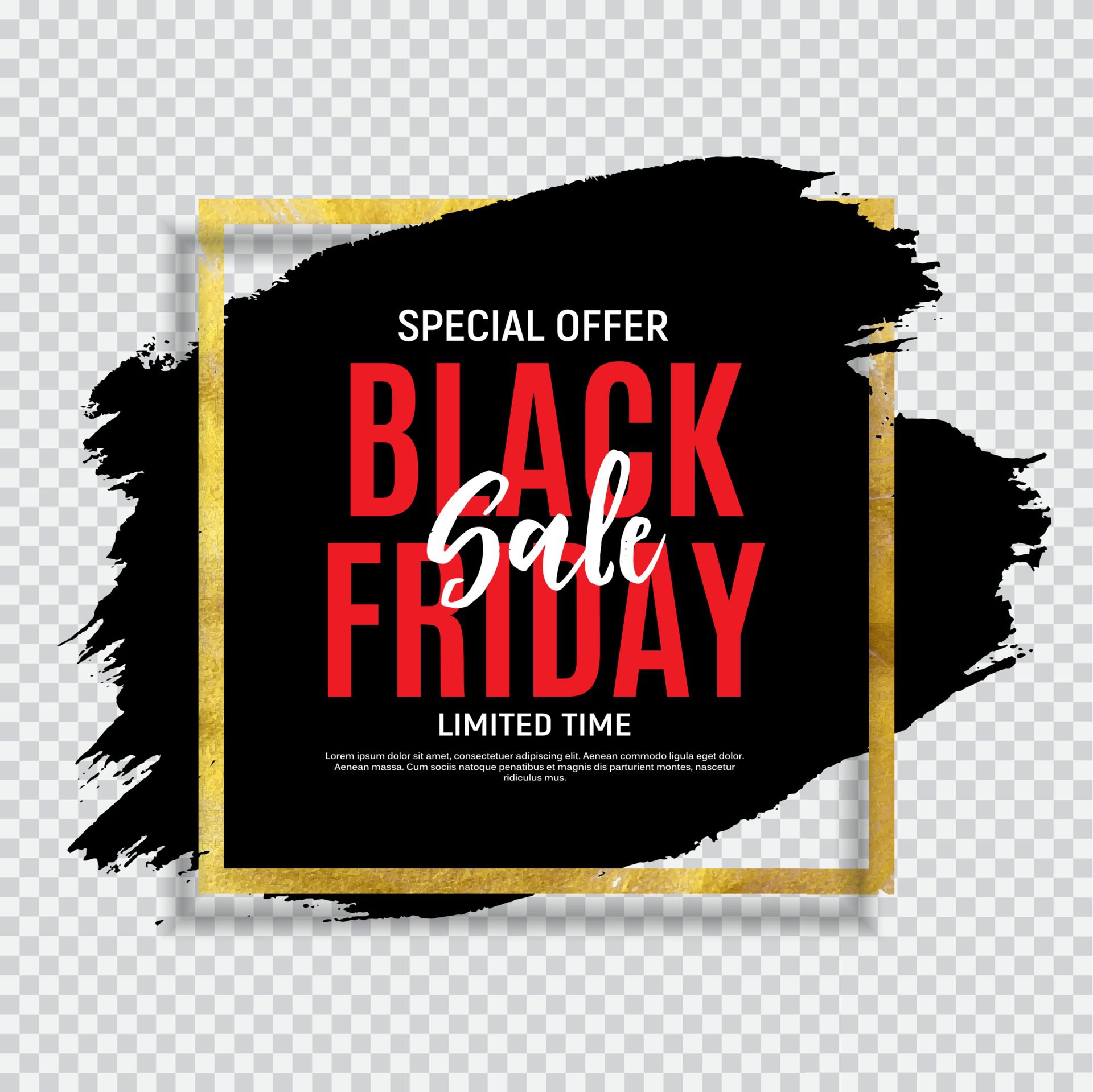 Black Friday Sale Banner Template. Vector Illustration Free Vector