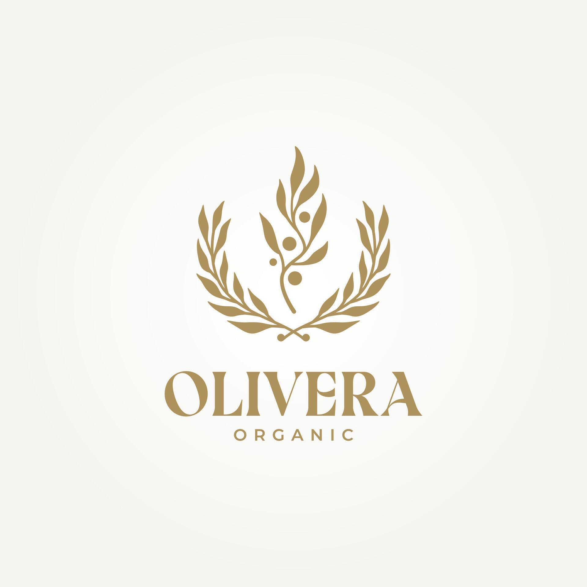 minimalist olive branch with flower ornaments icon logo illustration design. simple modern olive oil, wellness, health and beauty logo concept Stock Free