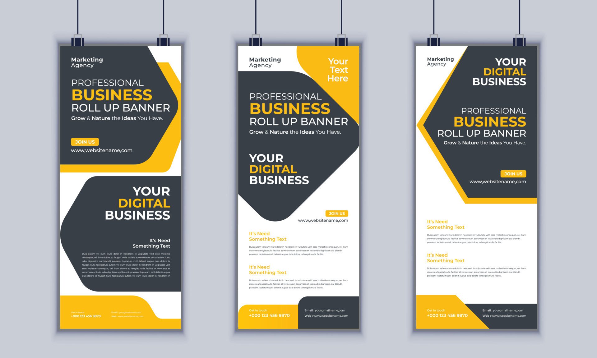 Corporate Business Roll up Banner Design, Multipurpose Roll Up Banner Standee Design, Vector Banner Template, Corporate Identity Print Template Free Vector