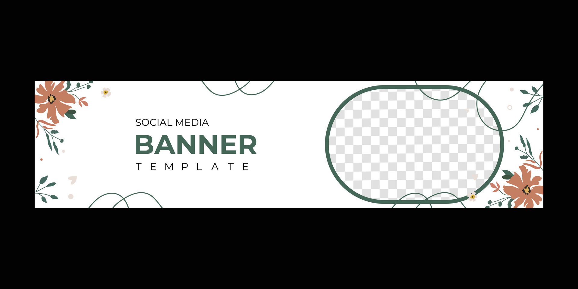 Social media cover banner design with blank image section Free Vector