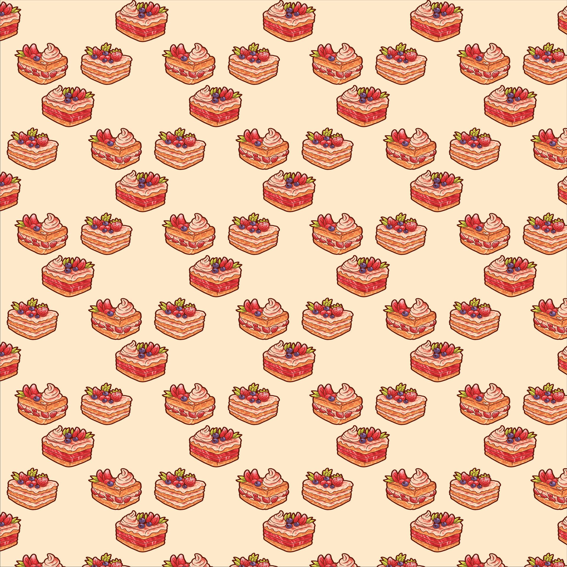 sweet cake pattern design Free Vector