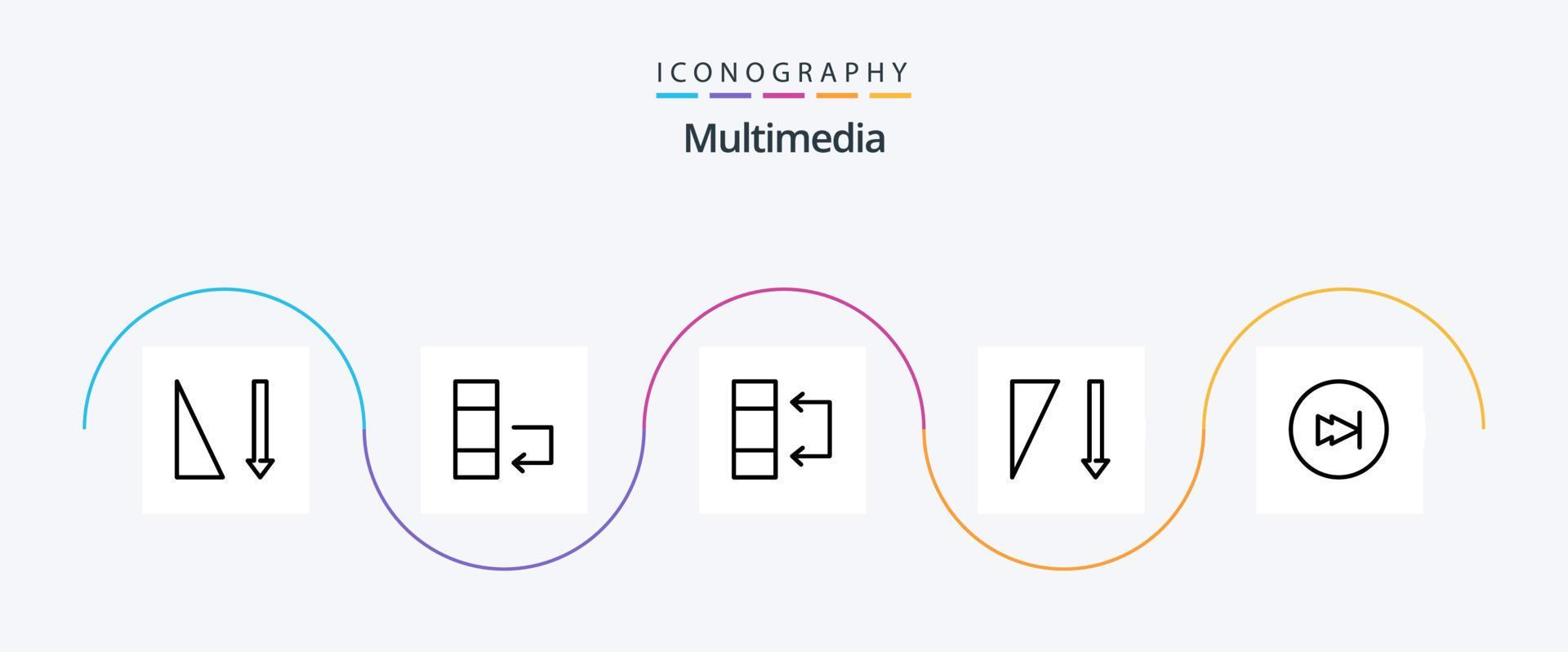 Multimedia Line 5 Icon Pack Including . multimedia. table. forward. arrow Stock Free