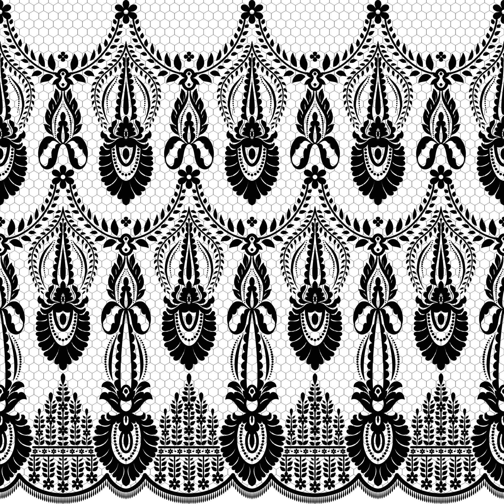 Abstract seamless lace pattern with flowers Stock Free