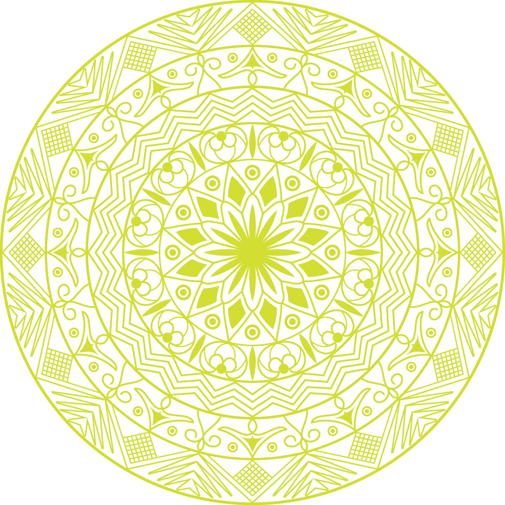 a circular design with a green pattern Free Vector