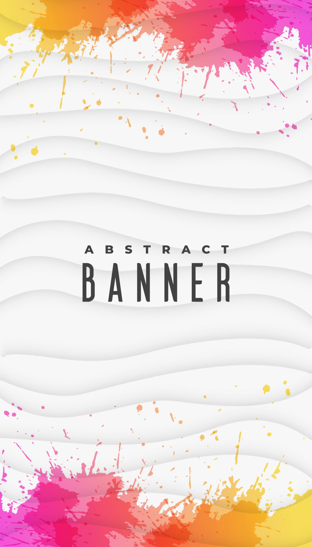 colorful abstract wave splash vertical banner Free Vector