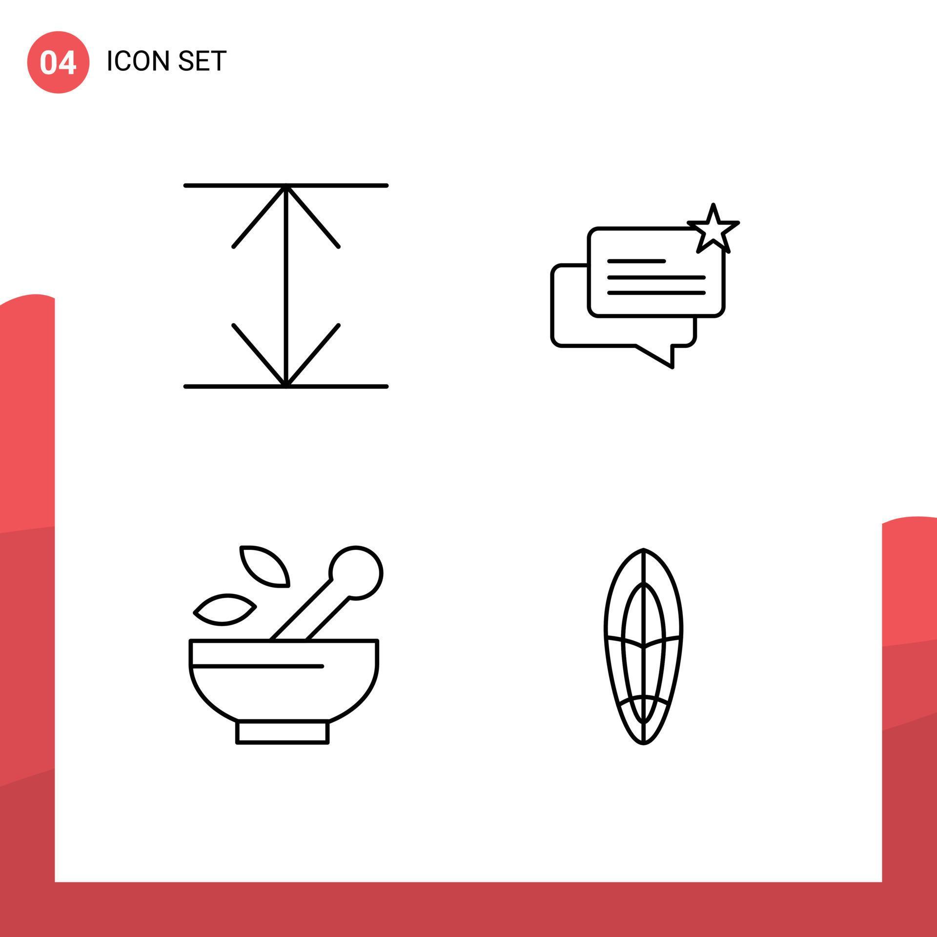 Group of 4 Modern Filledline Flat Colors Set for arrows soup ecommerce hospital sports Editable Vector Design Elements Stock Free