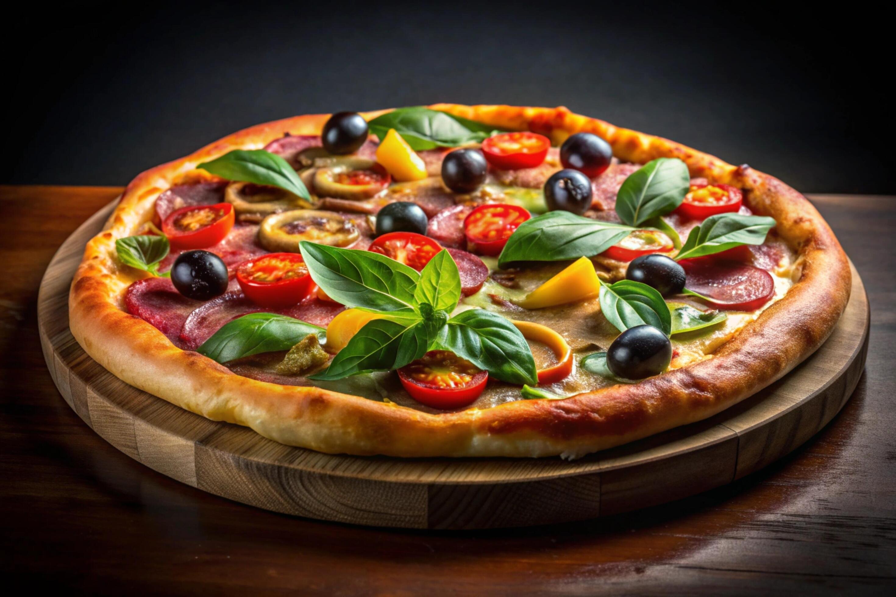 Pizza photo isolated on simple background Stock Free