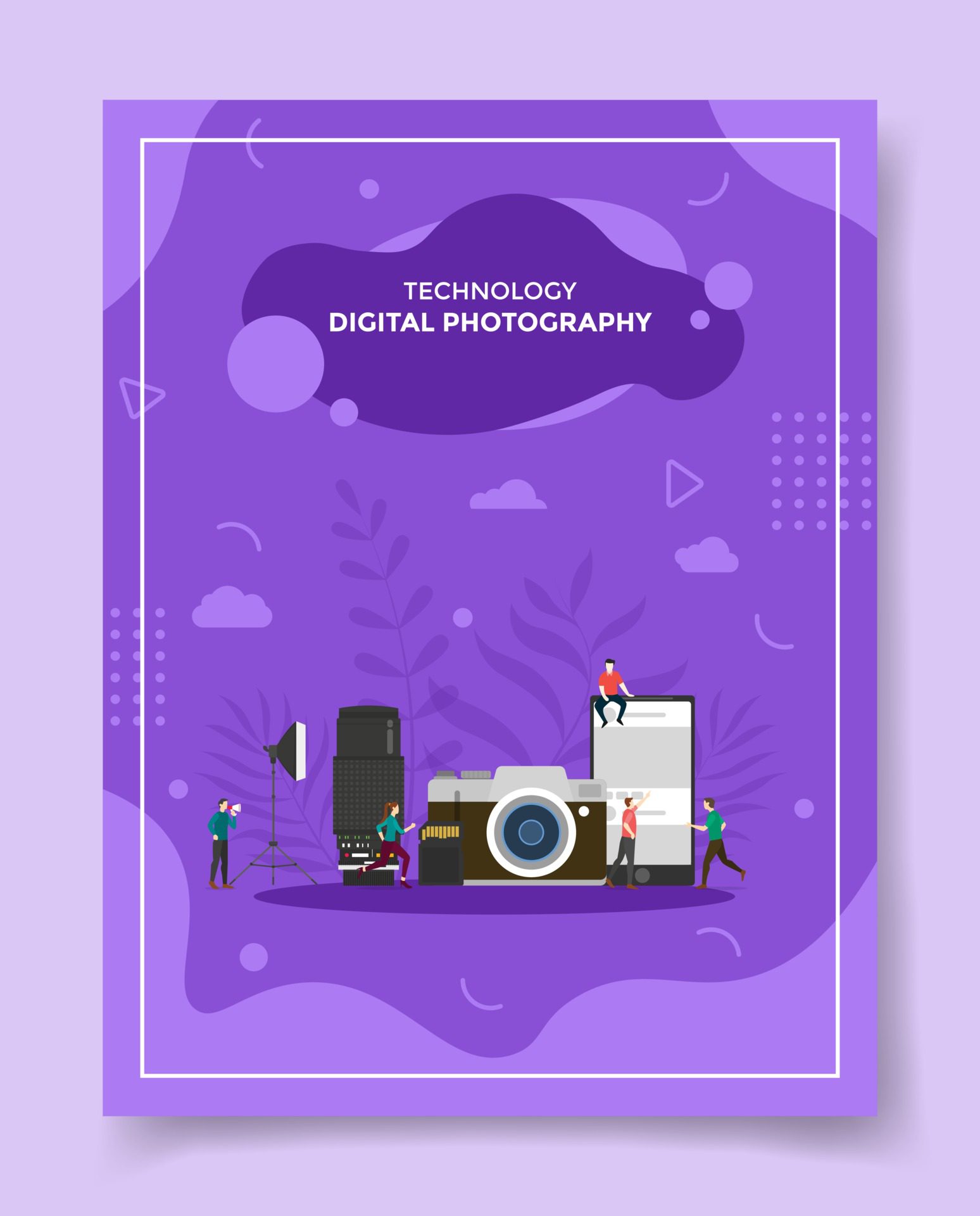 digital photography concept people around camera smartphone Free Vector