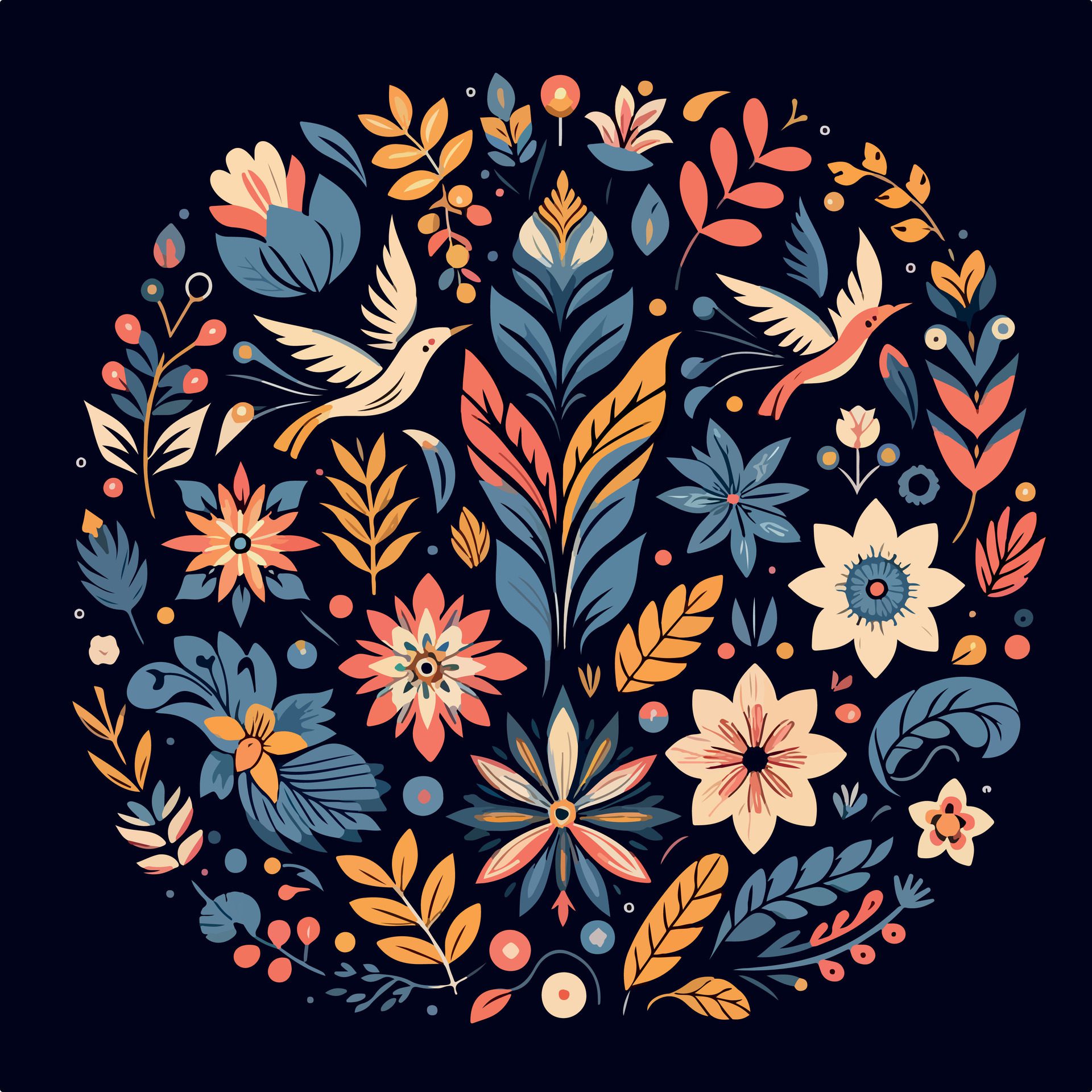 floral pattern design illustration Free Vector