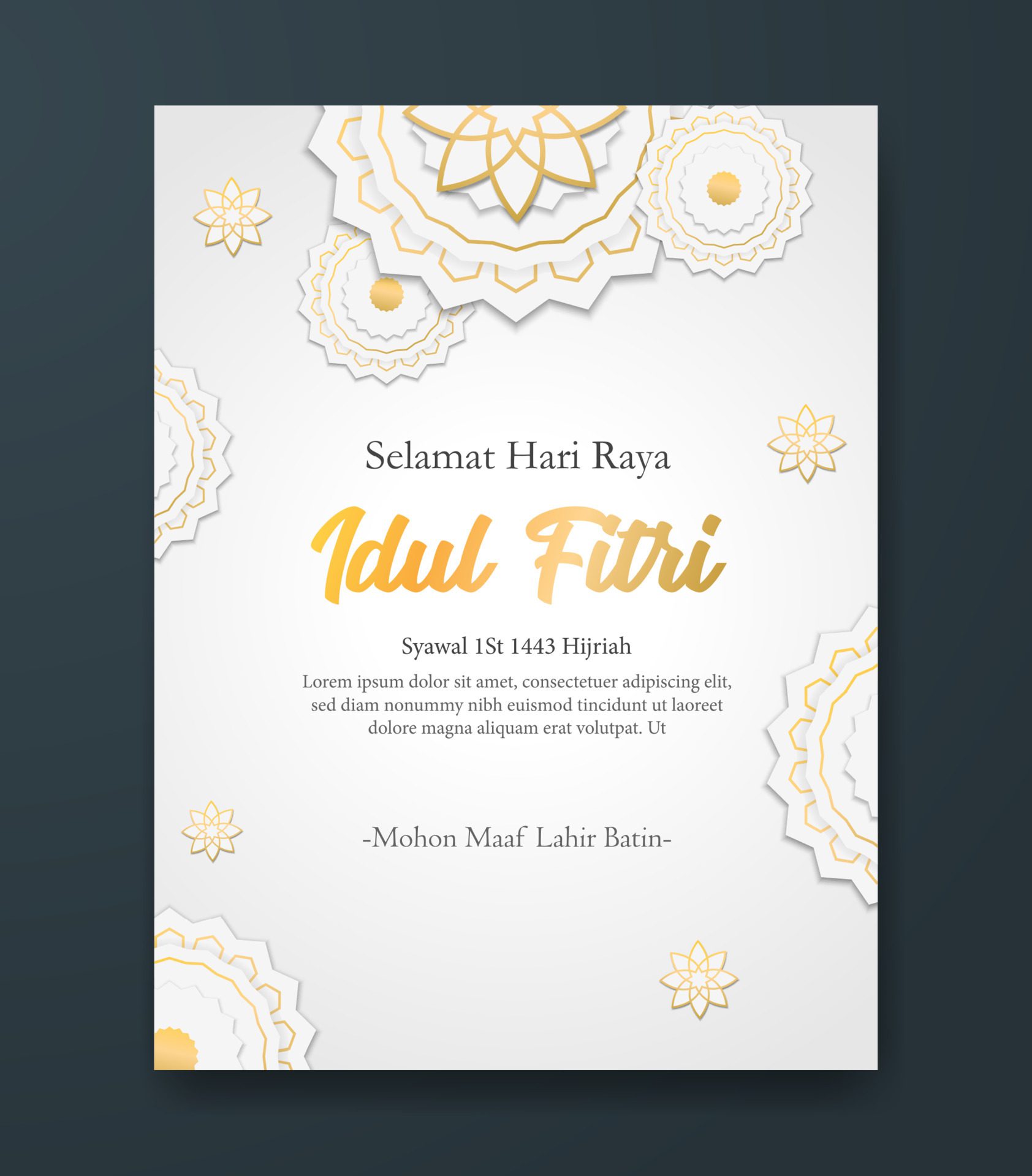 Vector banner for the greetings of social media for eid al fitr hari raya idul fitri muslim holidays Free Vector