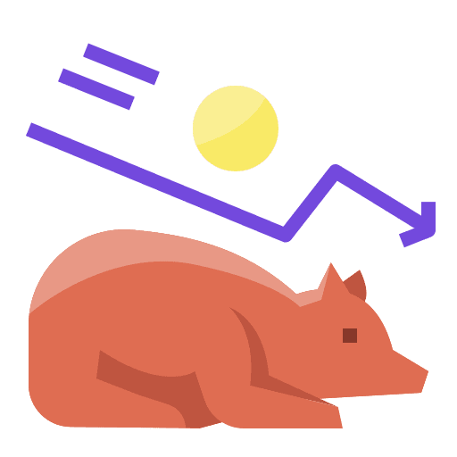 Bear, bearish, down icon