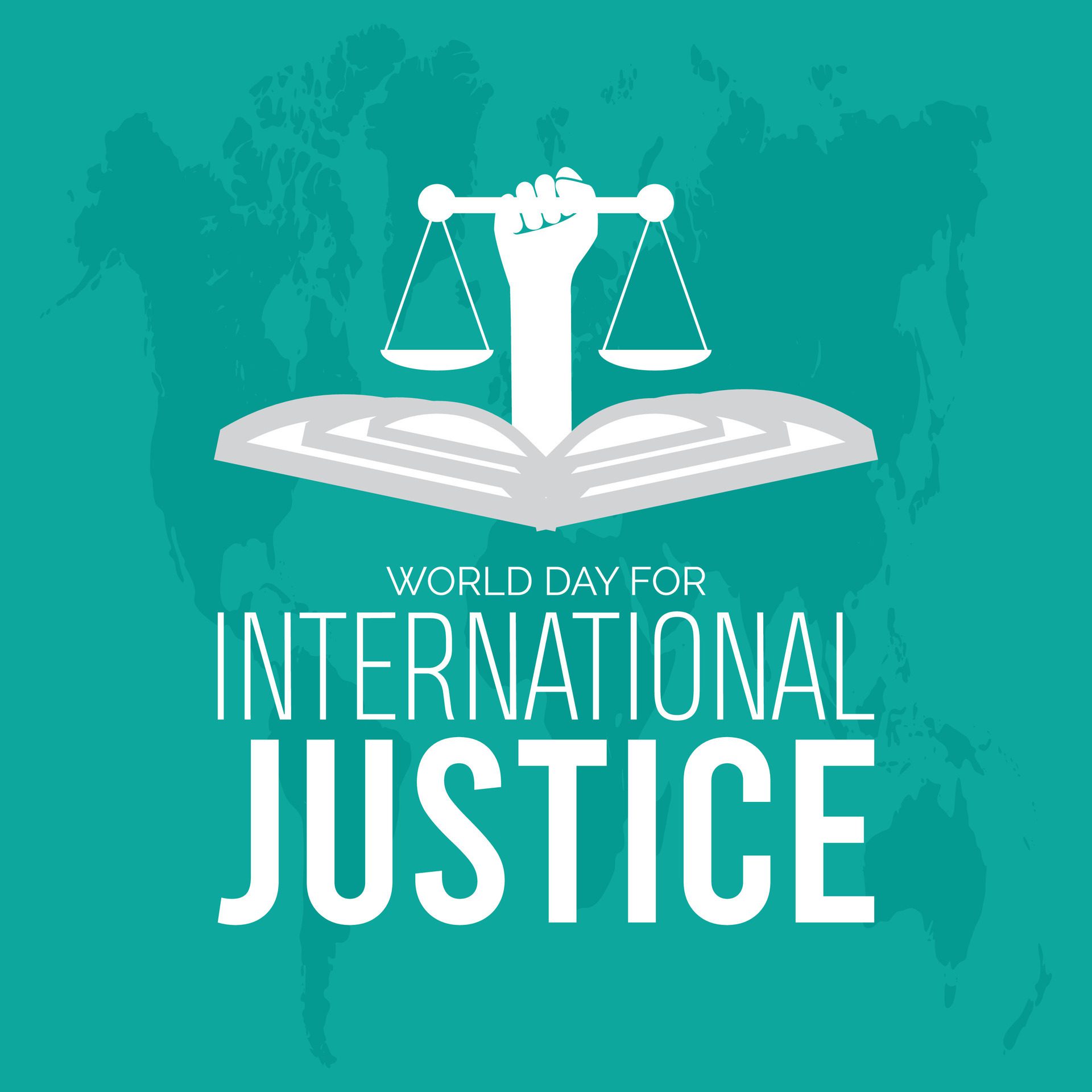 World Day for International Justice observed every year in July. Template for background, banner, card, poster with text inscription. Free Vector