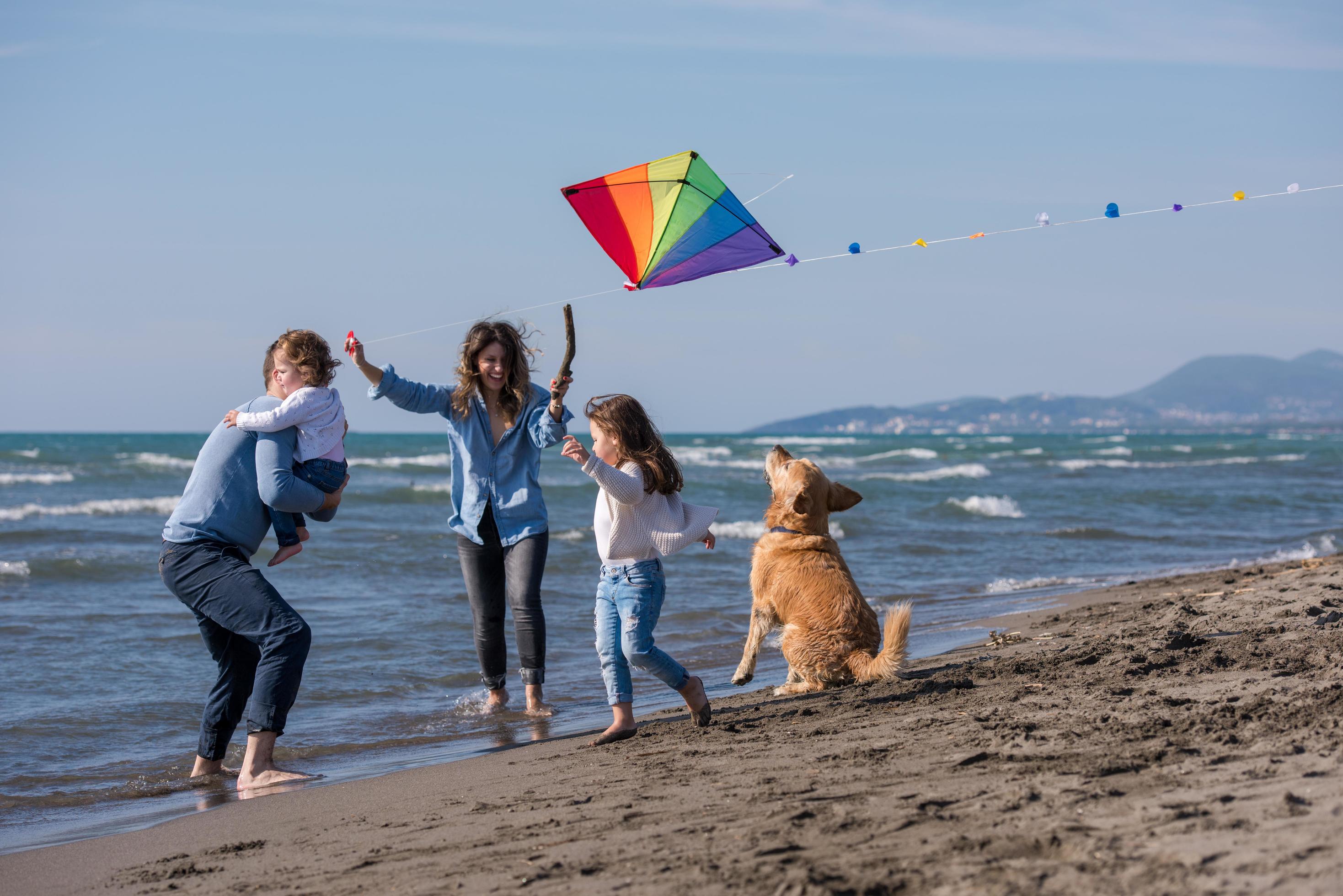 happy young family enjoying vecation during autumn day Stock Free