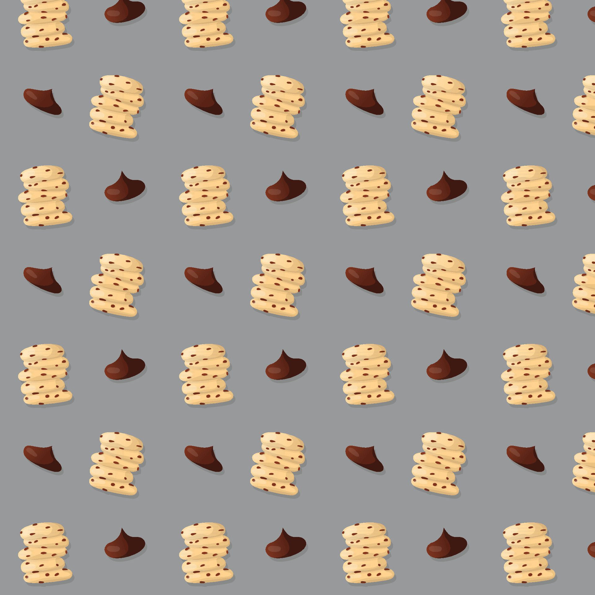 vector chocolate cookies pattern illustration Free Vector