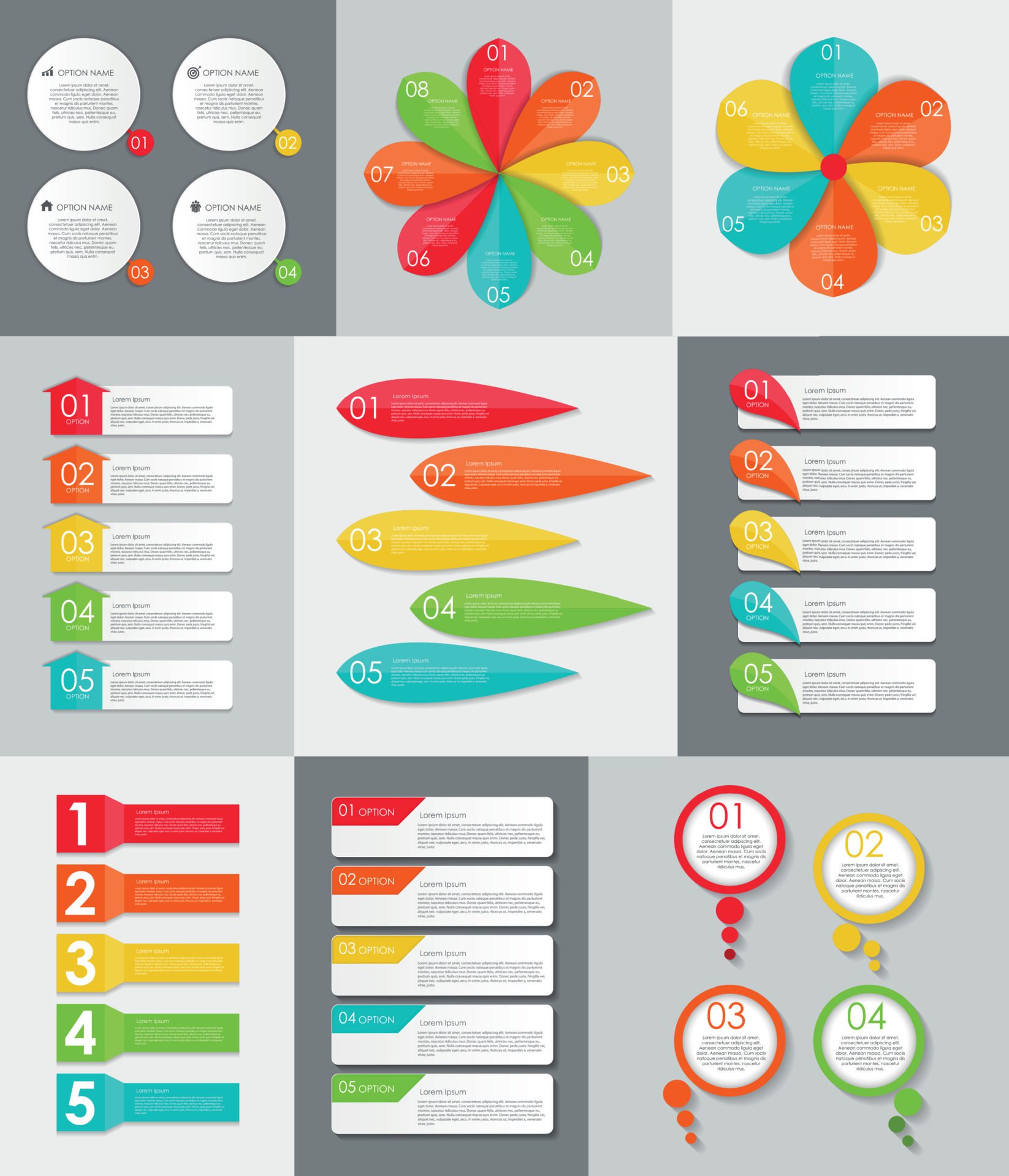 Big Set of Infographic Banner Templates for Your Business Vector Illustration Free Vector