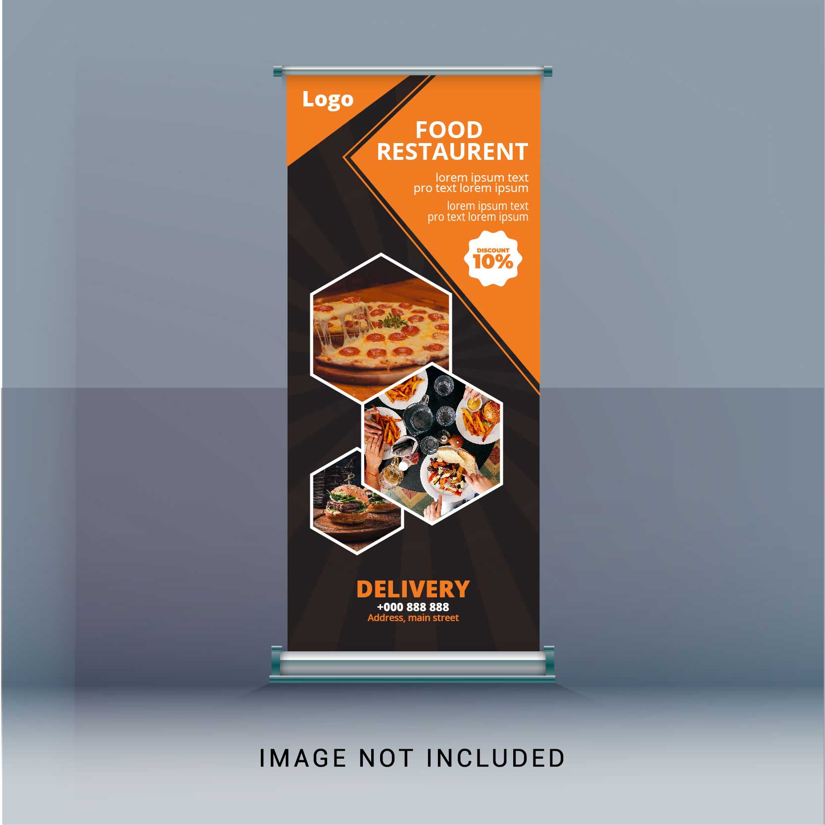 Restaurant Roll Up Banner Free Vector