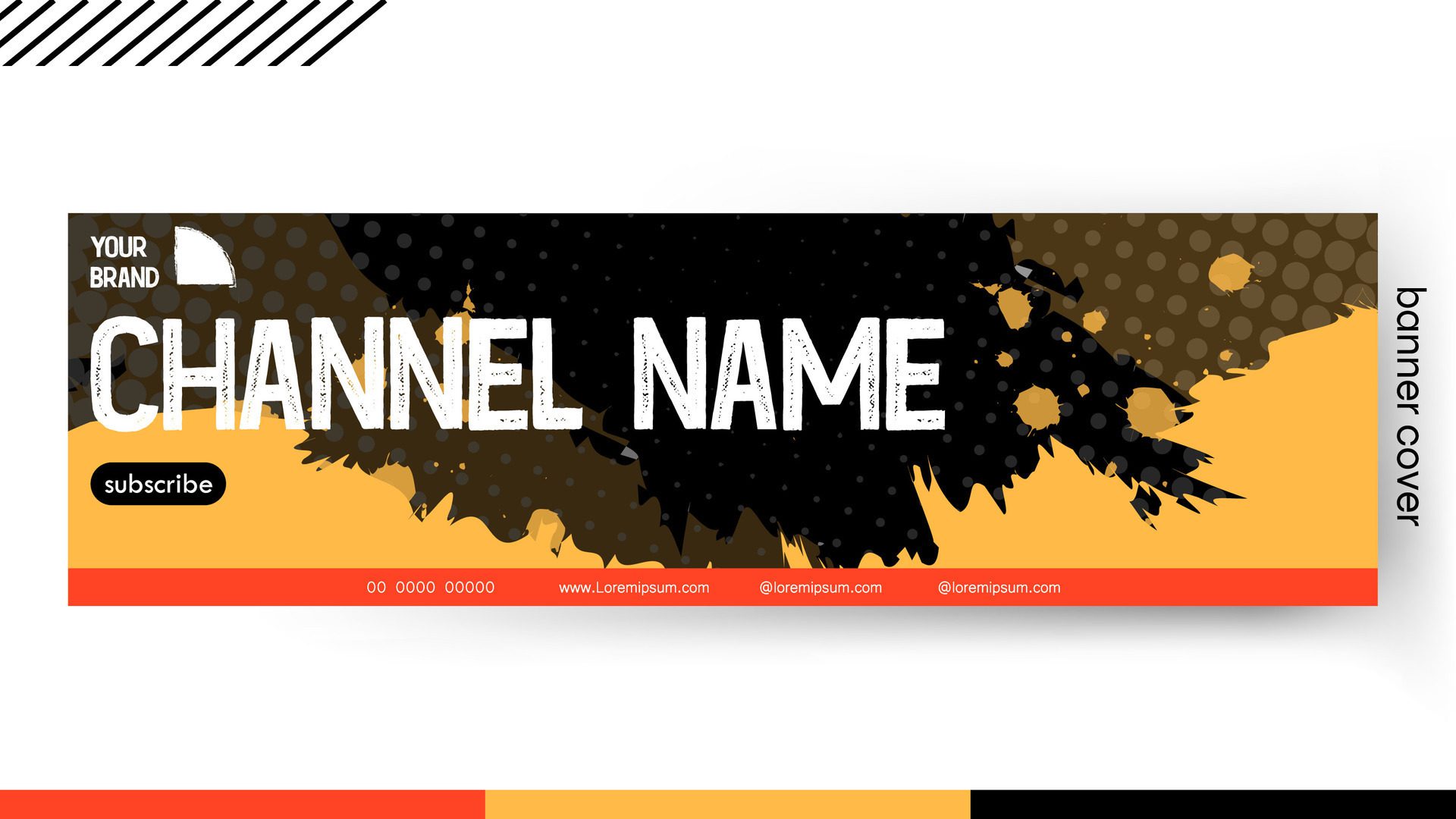 Cover banner Template black and orange color style Grunge design, Design a creative graphic banner for a web application. Free Vector